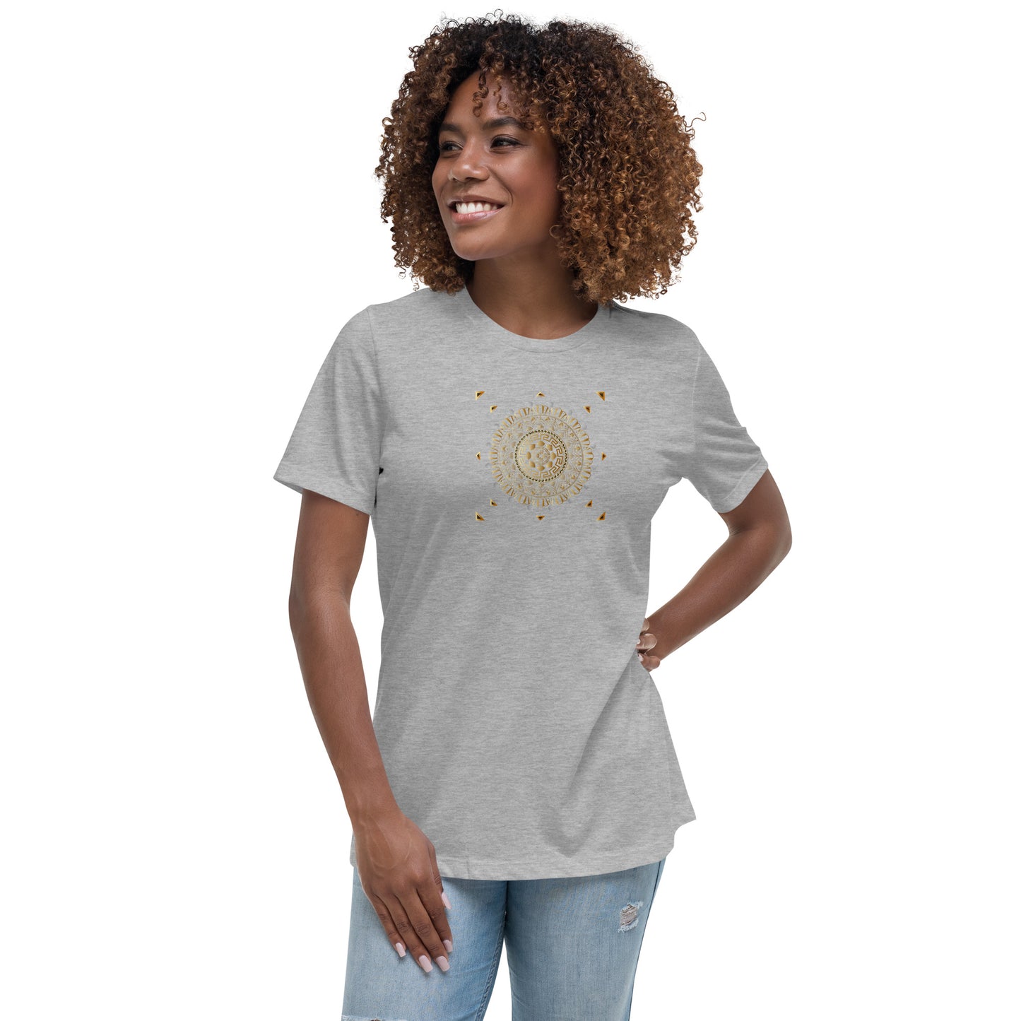 Women's Relaxed T-Shirt Kuklos 4371 Mandala - Gold color Free Shipping