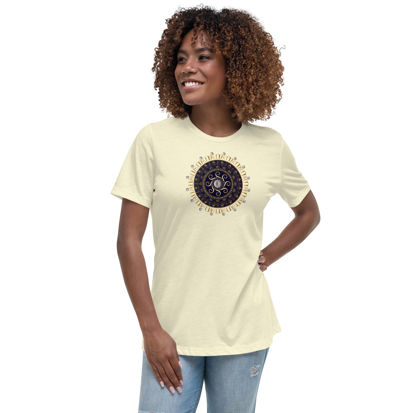 Women's Relaxed T-Shirt Kuklos 4318 Mandala Silver - Gold colors Free Shipping