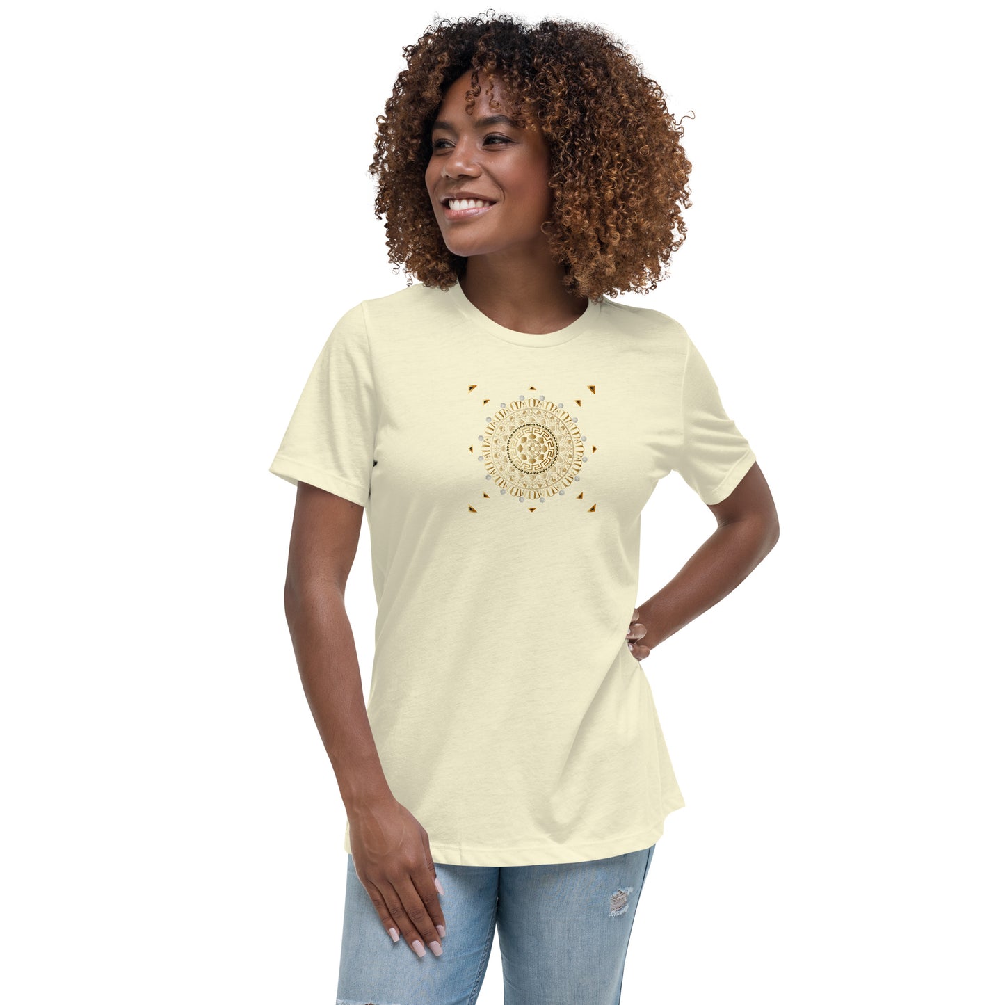 Women's Relaxed T-Shirt Kuklos 4371 Mandala - Gold color Free Shipping