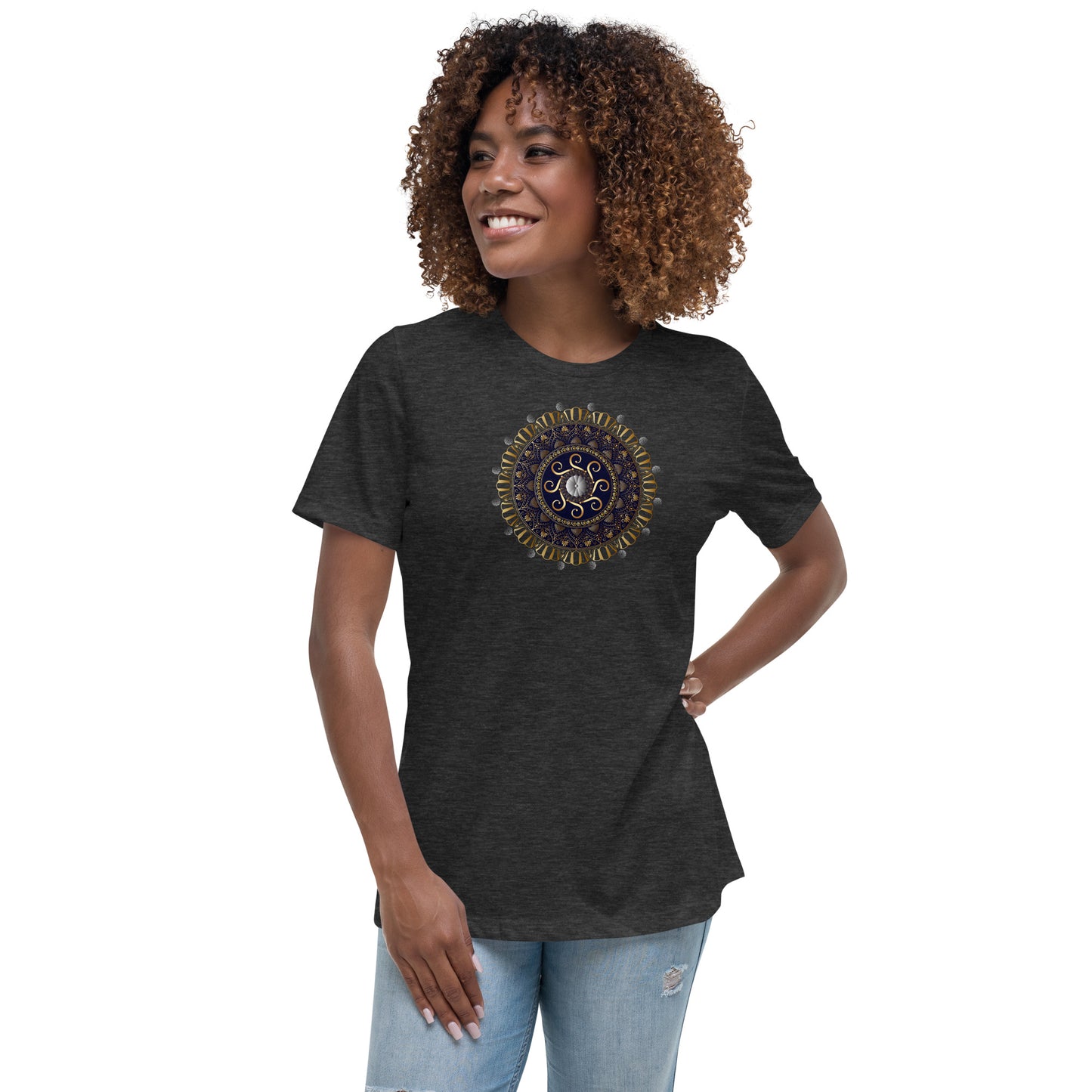 Women's Relaxed T-Shirt Kuklos 4318 Mandala Silver - Gold colors Free Shipping