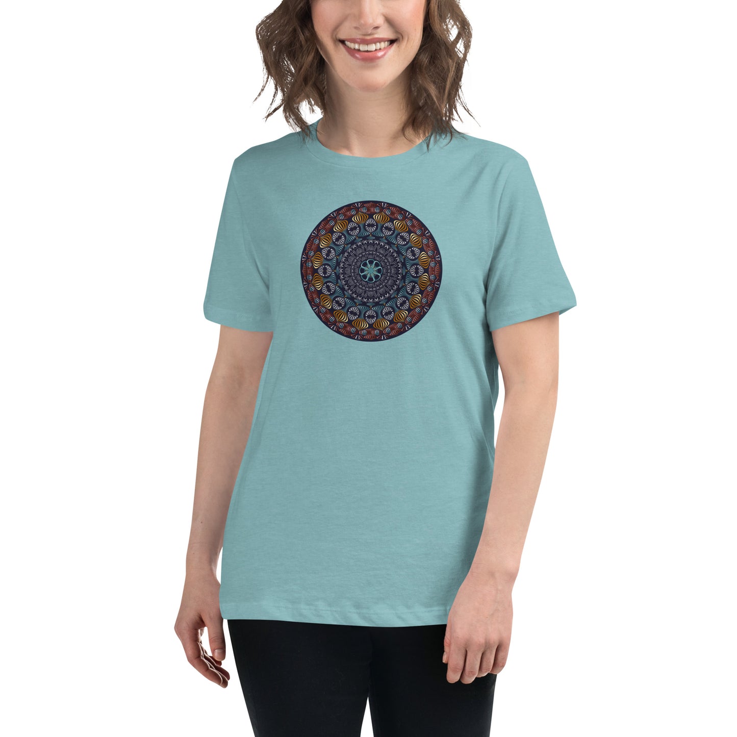 Women's Relaxed T-Shirt Kuklos 4420 Copper- Aqua colors Free Shipping