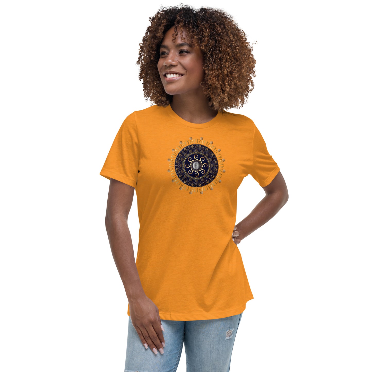 Women's Relaxed T-Shirt Kuklos 4318 Mandala Silver - Gold colors Free Shipping