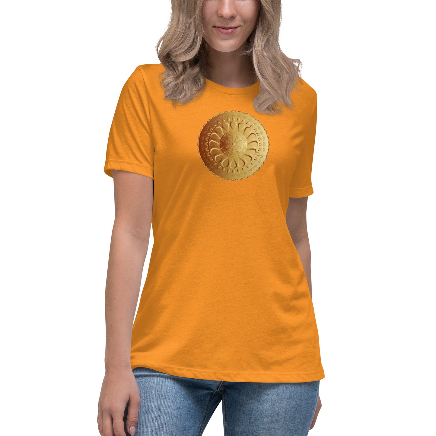 Women's Relaxed T-Shirt Kuklos 4345 Mandala Gold color Free Shipping