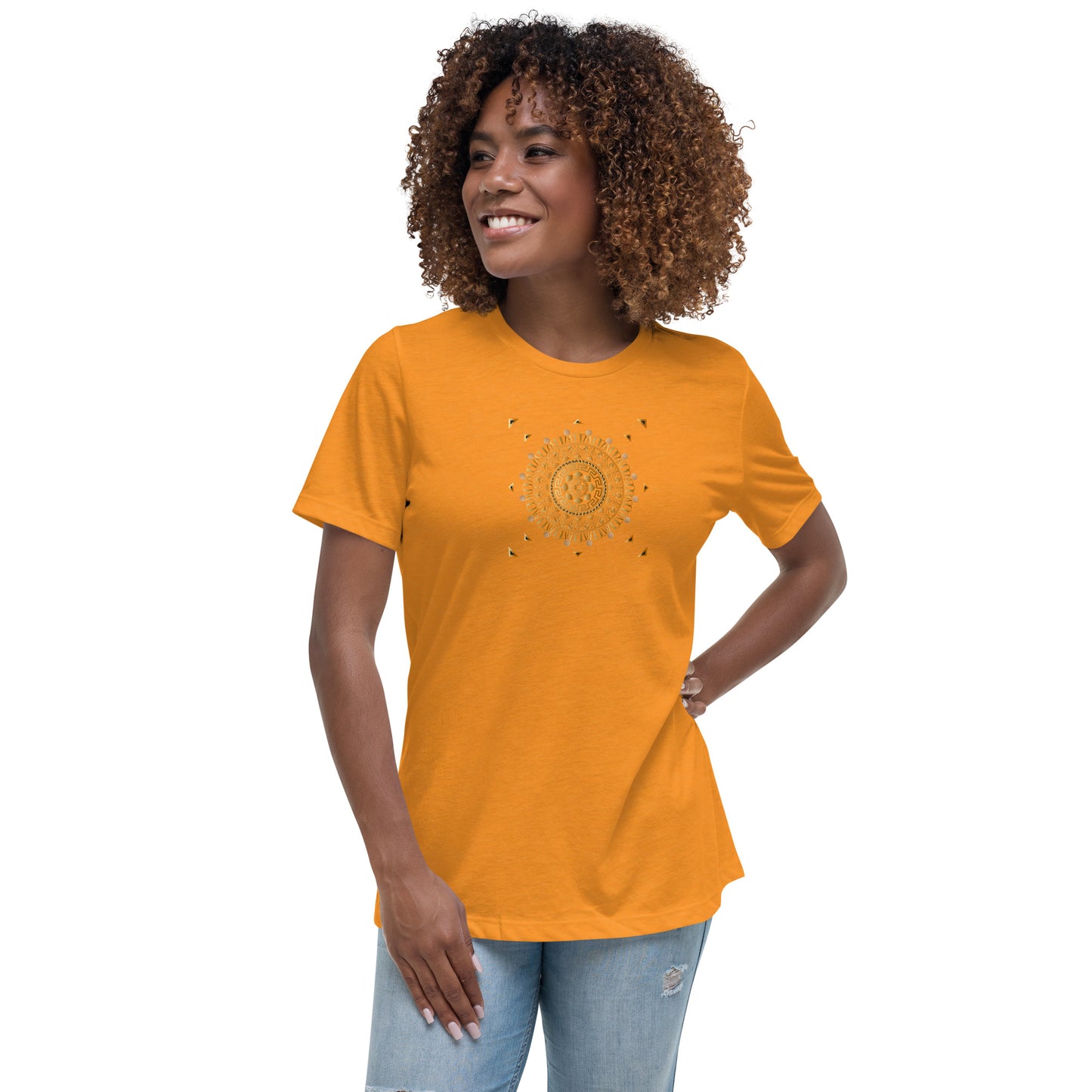 Women's Relaxed T-Shirt Kuklos 4371 Mandala - Gold color Free Shipping