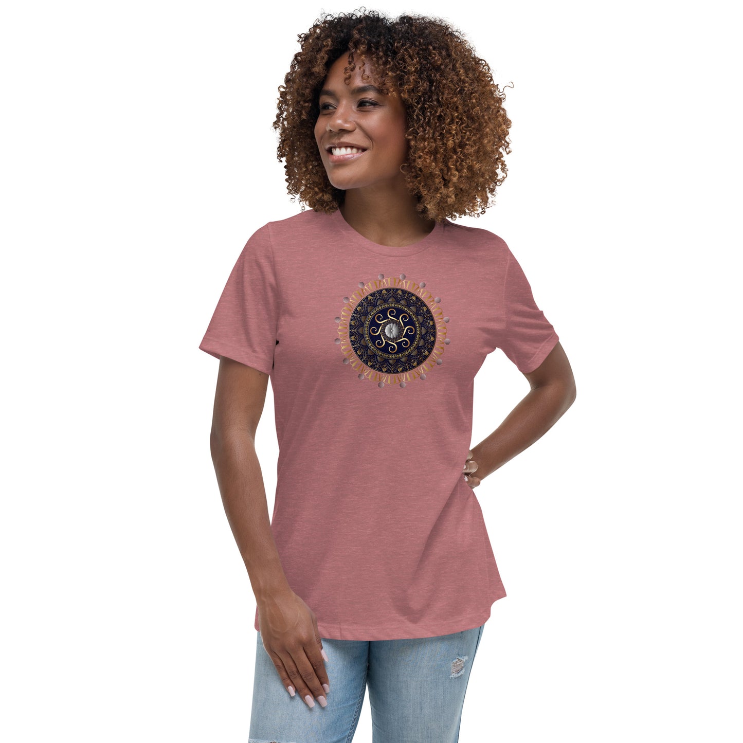 Women's Relaxed T-Shirt Kuklos 4318 Mandala Silver - Gold colors Free Shipping