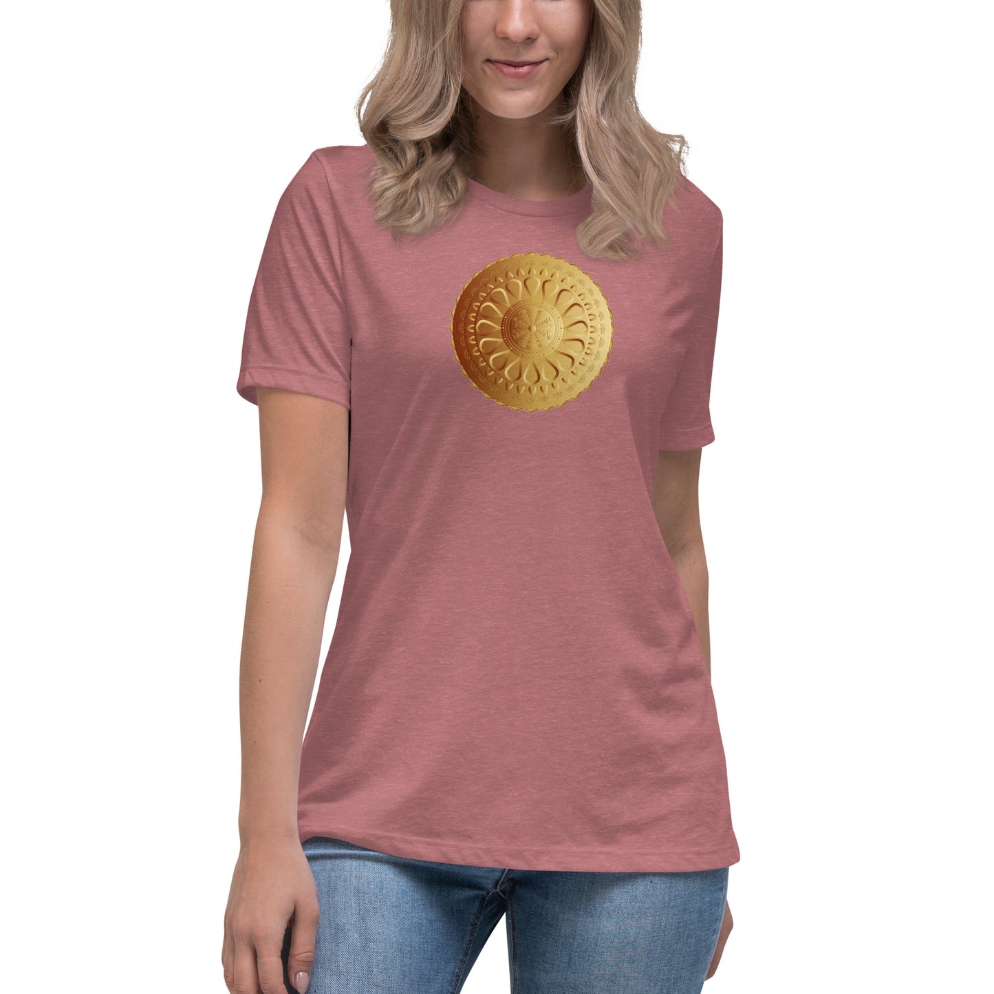 Women's Relaxed T-Shirt Kuklos 4345 Mandala Gold color Free Shipping