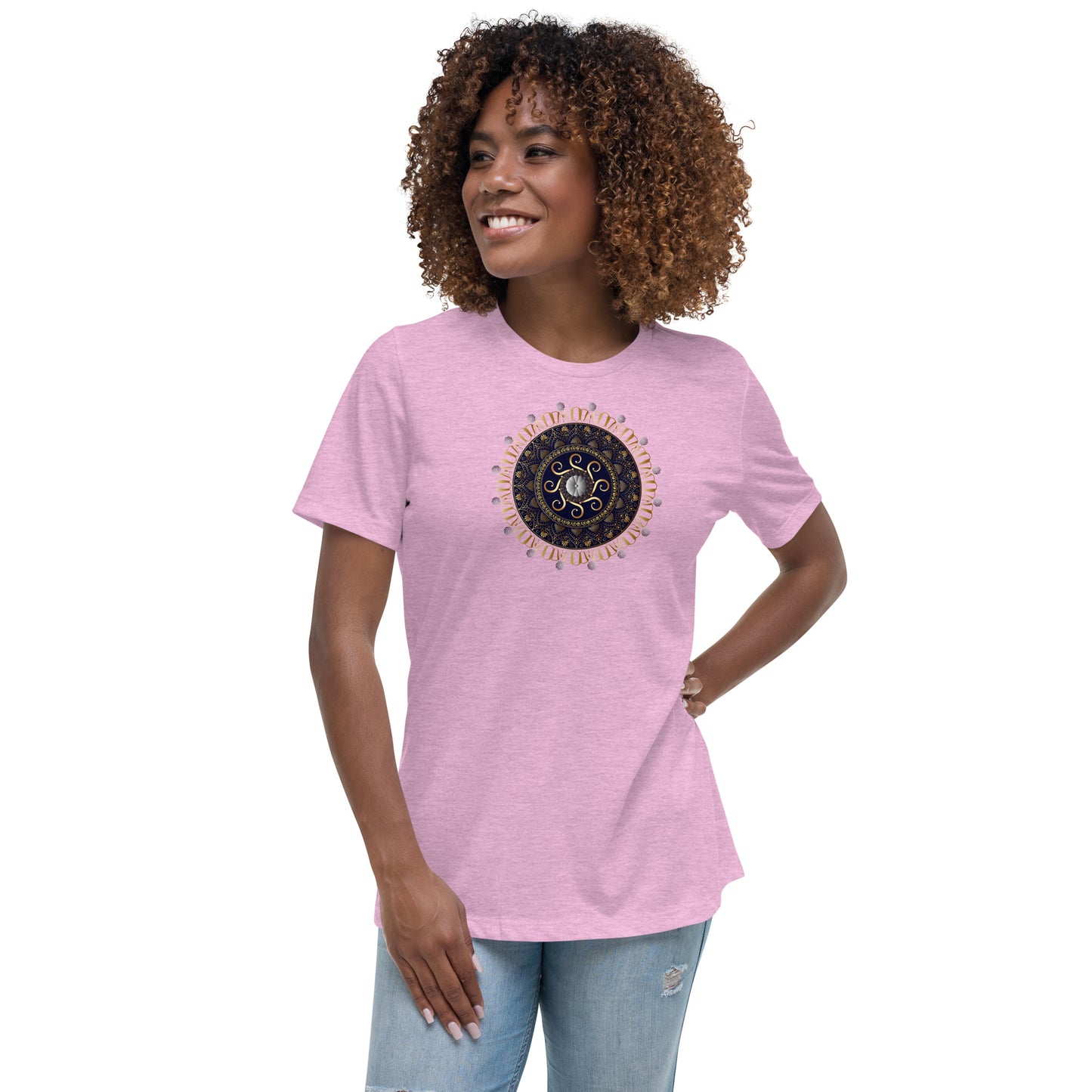 Women's Relaxed T-Shirt Kuklos 4318 Mandala Silver - Gold colors Free Shipping