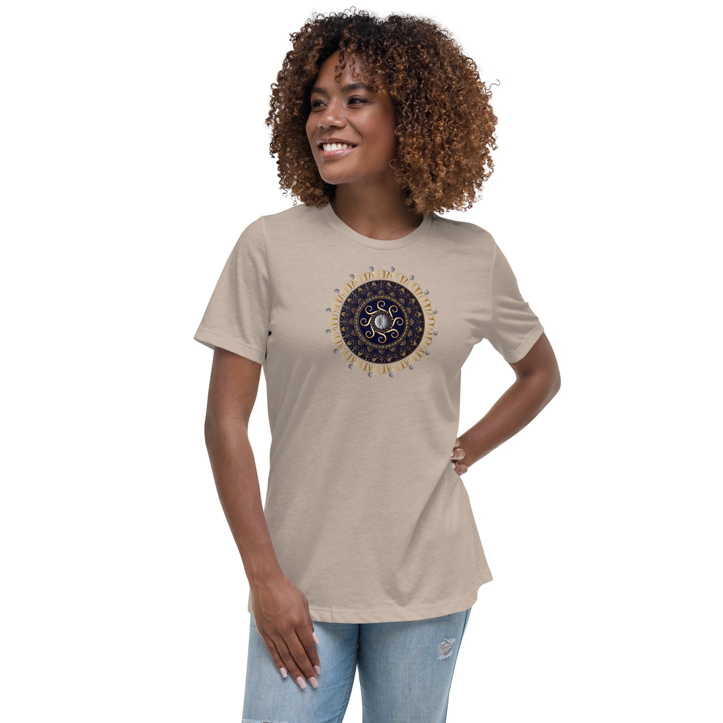 Women's Relaxed T-Shirt Kuklos 4318 Mandala Silver - Gold colors Free Shipping