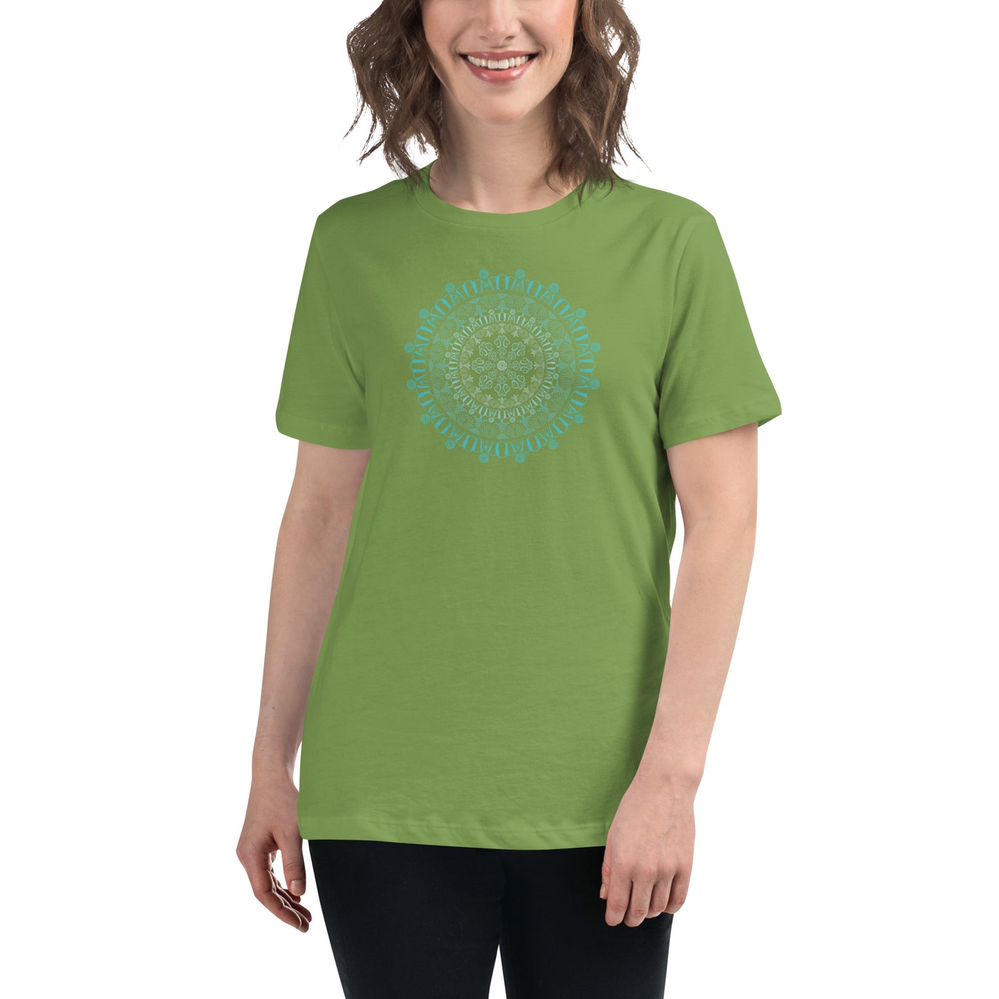 Women's Relaxed T-Shirt Kuklos 4325 Mandala Aqua color Free Shipping