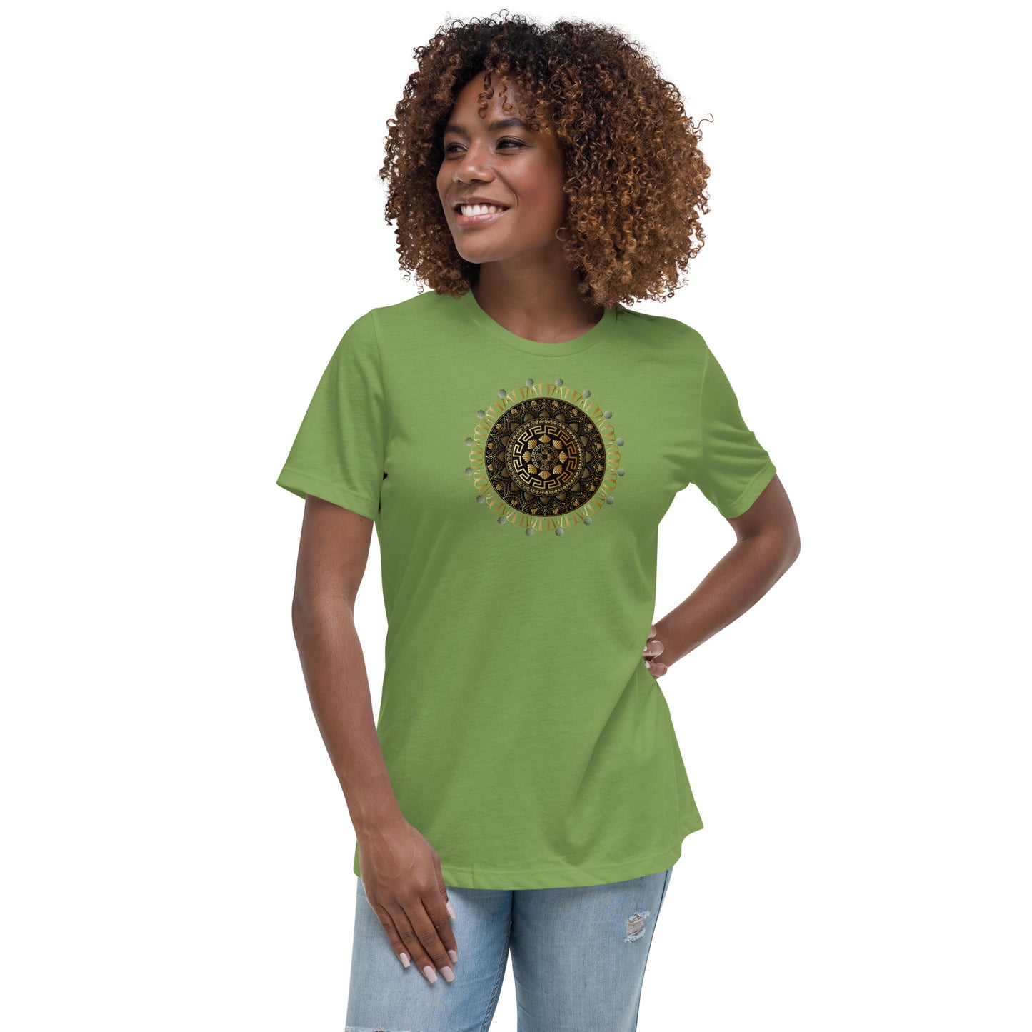 Women's Relaxed T-Shirt Kuklos 4354 Mandala Silver- Gold colors Free Shipping