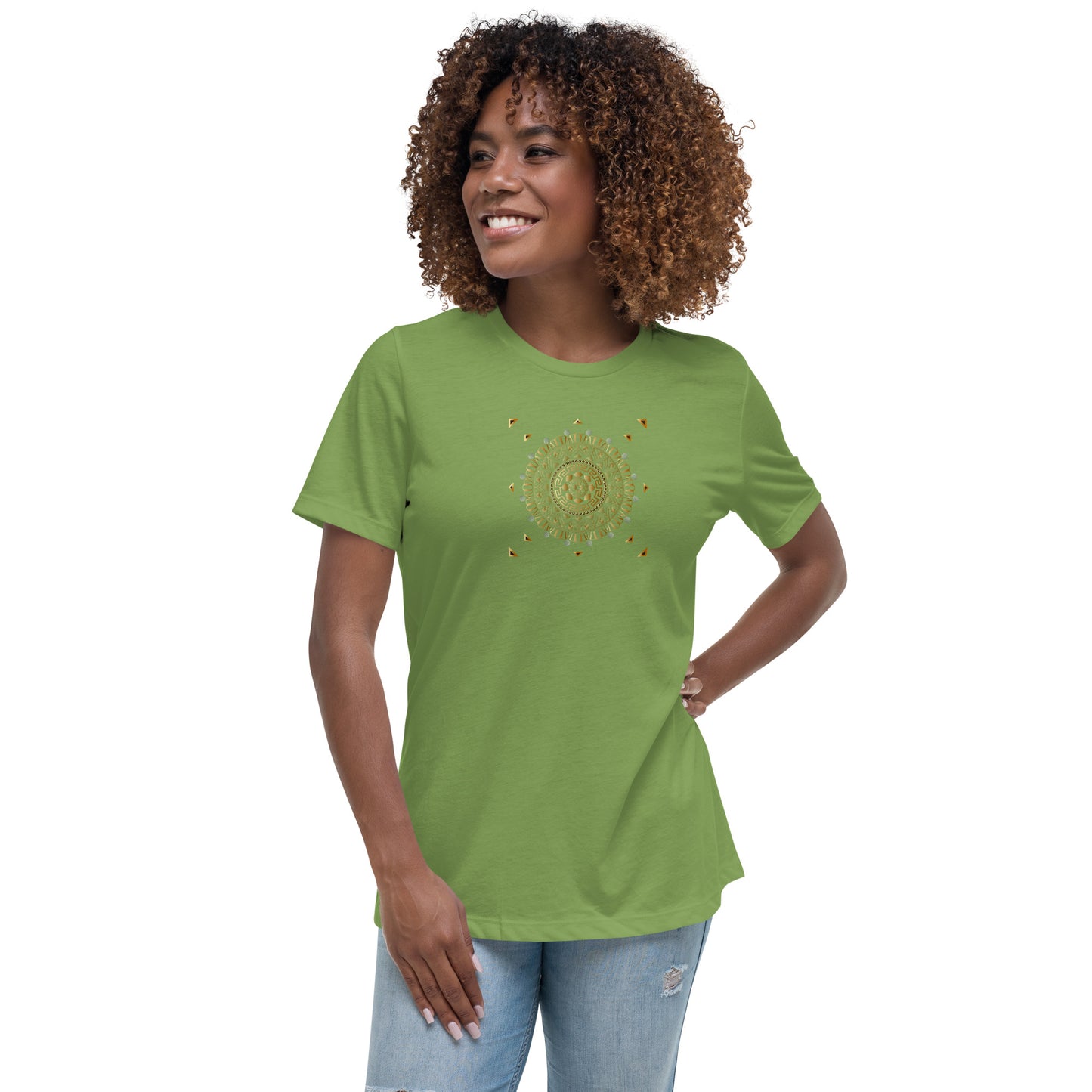 Women's Relaxed T-Shirt Kuklos 4371 Mandala - Gold color Free Shipping