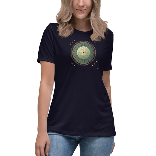 Women's Relaxed T-Shirt Kuklos 4308 Mandala Floral design Gold - Green Free Shipping