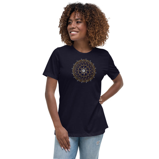 Women's Relaxed T-Shirt Kuklos 4318 Mandala Silver - Gold colors Free Shipping