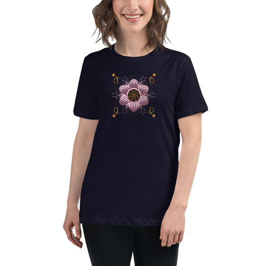 Women's Relaxed T-Shirt Kuklos 4404 Mandala Pink - Gold colors Free Shipping