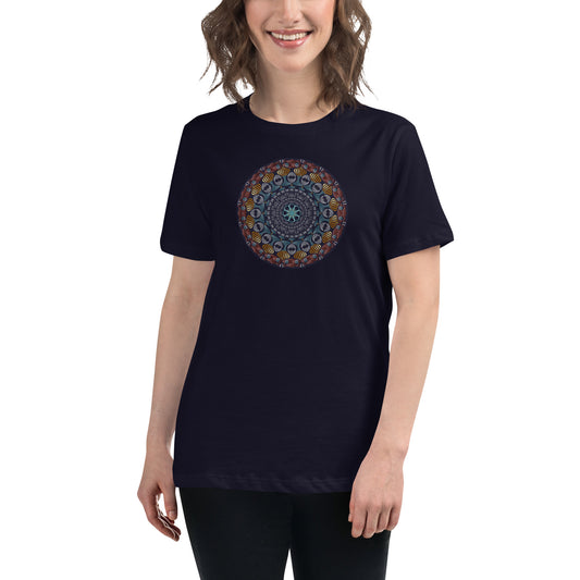 Women's Relaxed T-Shirt Kuklos 4420 Copper- Aqua colors Free Shipping