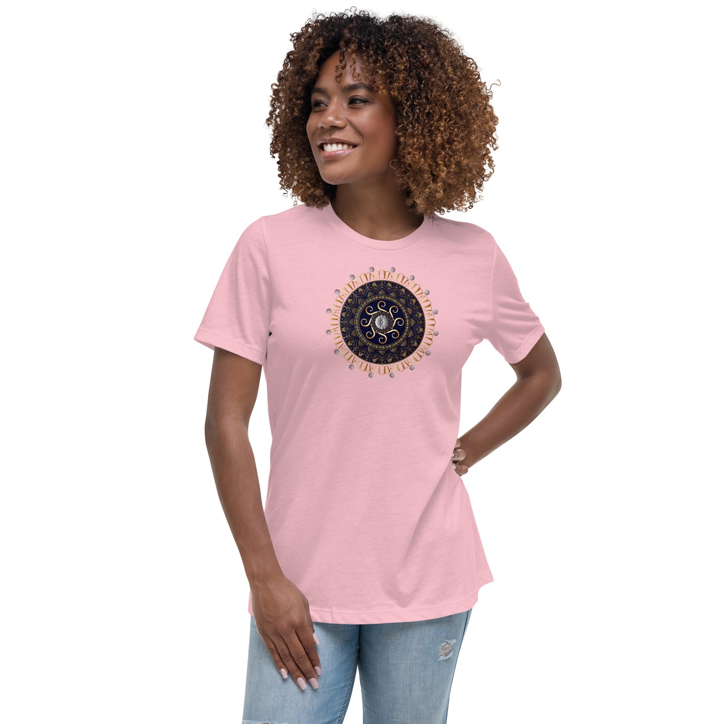 Women's Relaxed T-Shirt Kuklos 4318 Mandala Silver - Gold colors Free Shipping