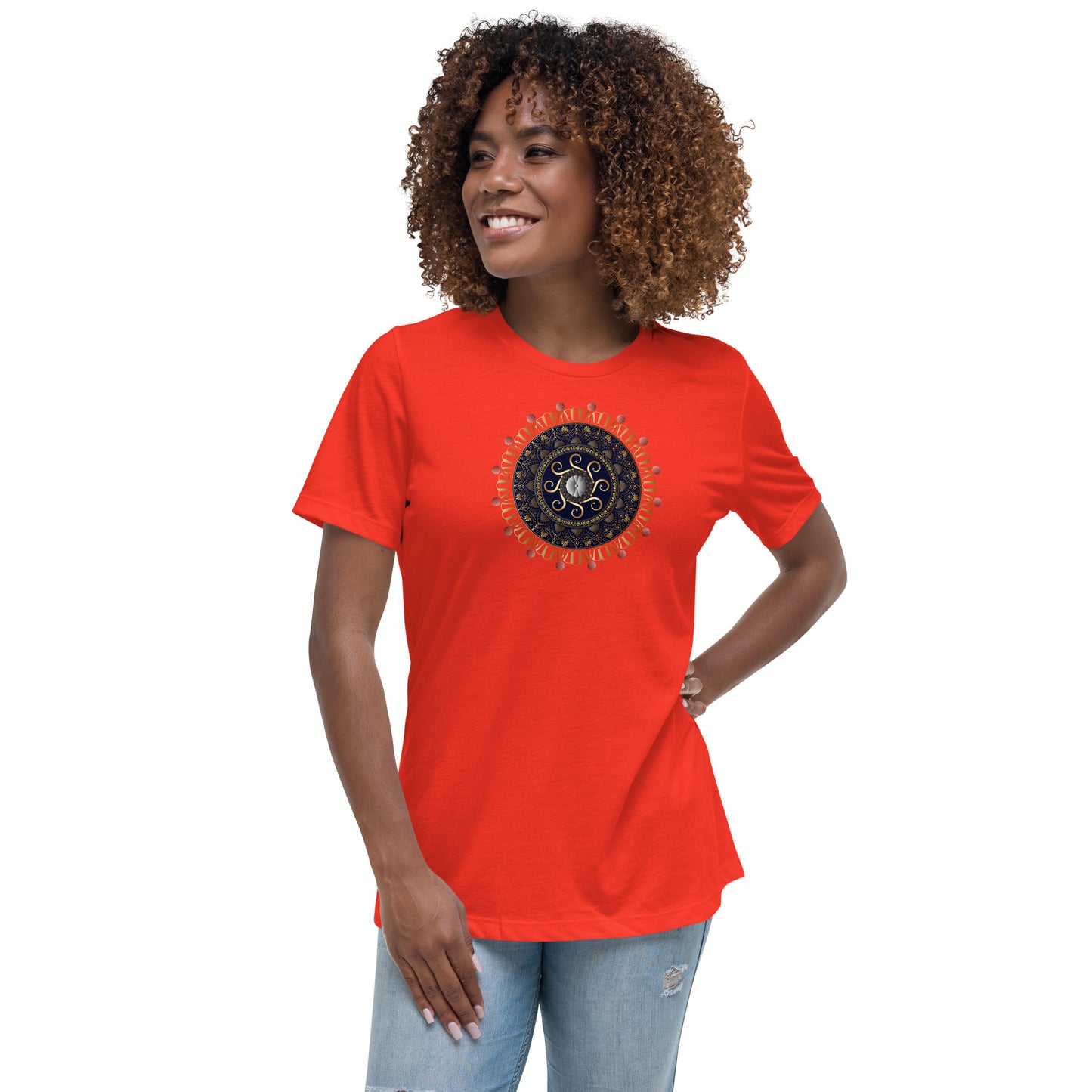 Women's Relaxed T-Shirt Kuklos 4318 Mandala Silver - Gold colors Free Shipping