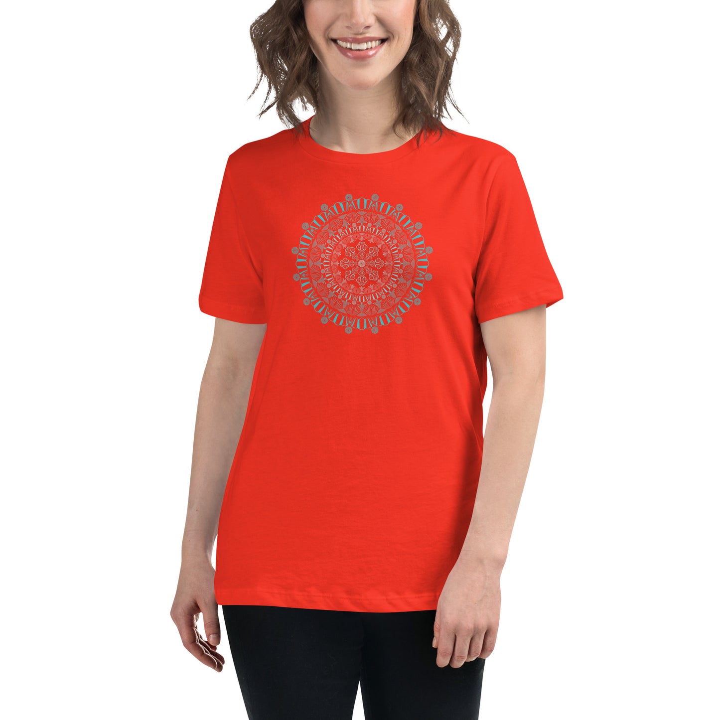 Women's Relaxed T-Shirt Kuklos 4325 Mandala Aqua color Free Shipping