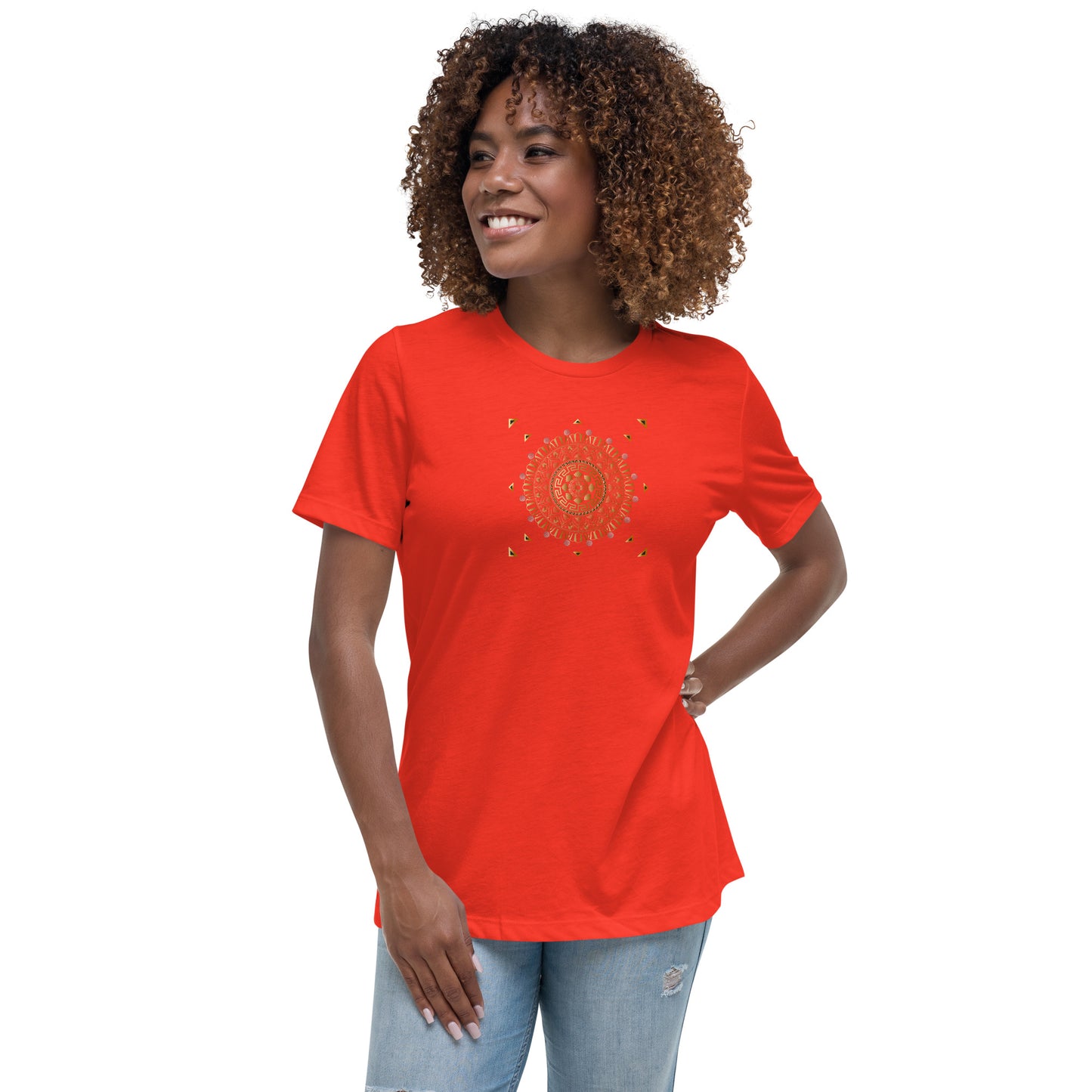 Women's Relaxed T-Shirt Kuklos 4371 Mandala - Gold color Free Shipping