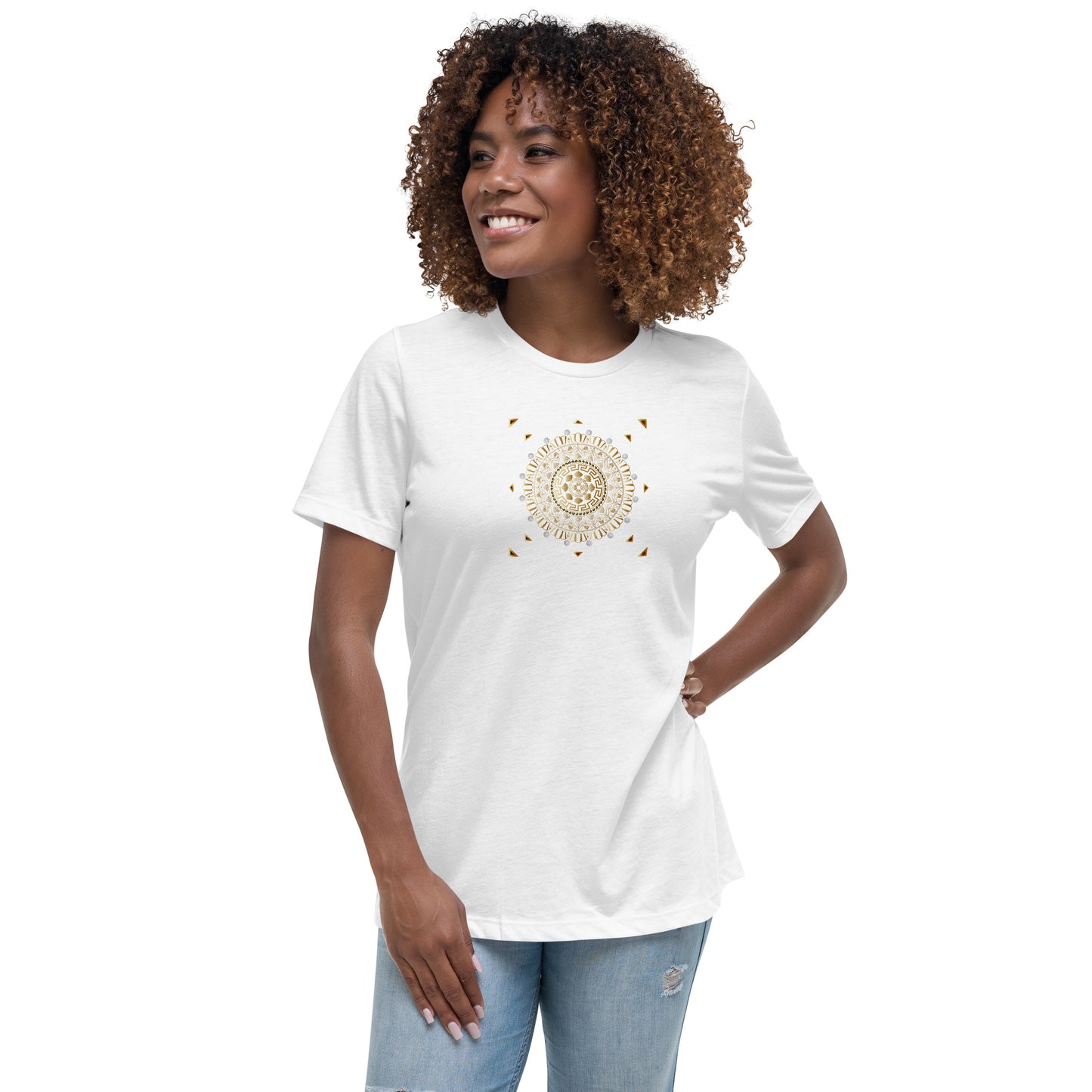 Women's Relaxed T-Shirt Kuklos 4371 Mandala - Gold color Free Shipping