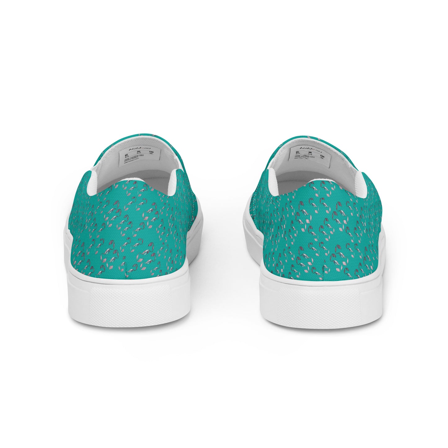 Women’s slip-on canvas shoes Kukloso Abstractical No 239 Aqua - Free Shipping