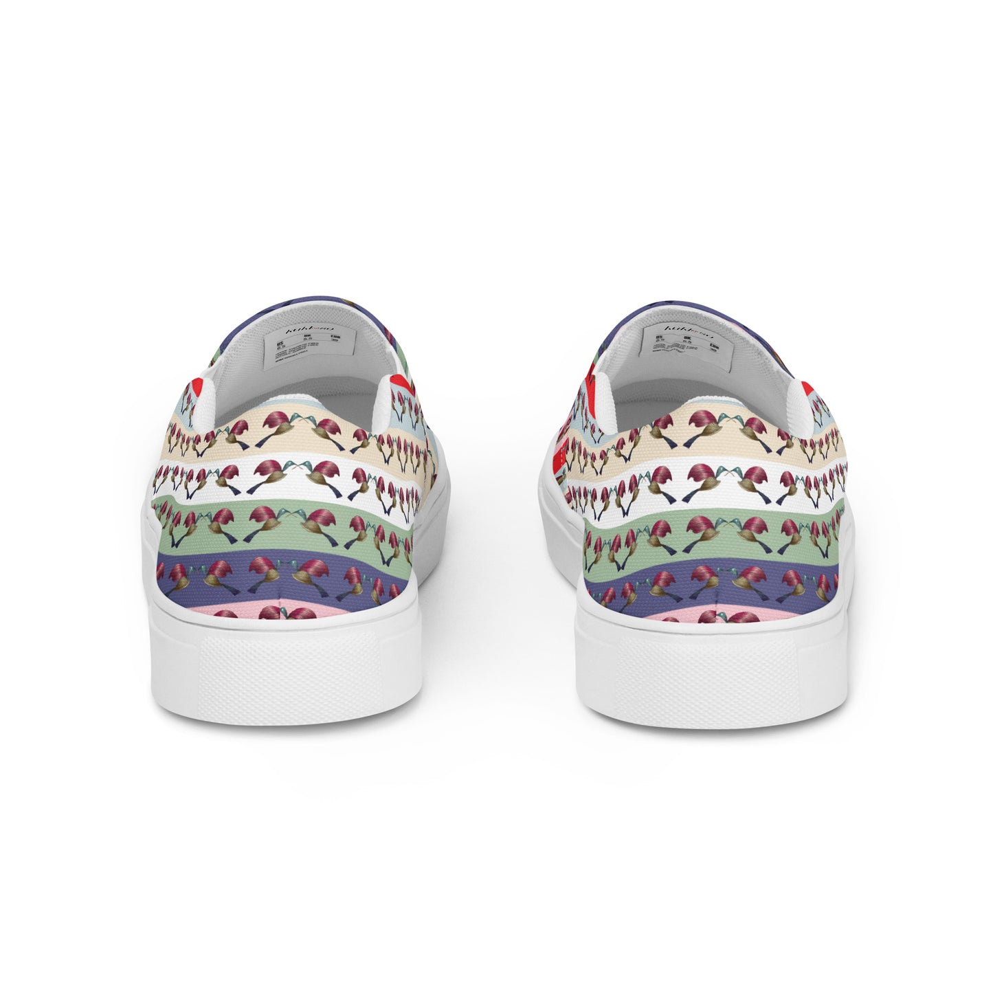 Women’s slip-on canvas shoes Kukloso FS Multicolor Hummingbird Stripes - Free Shipping