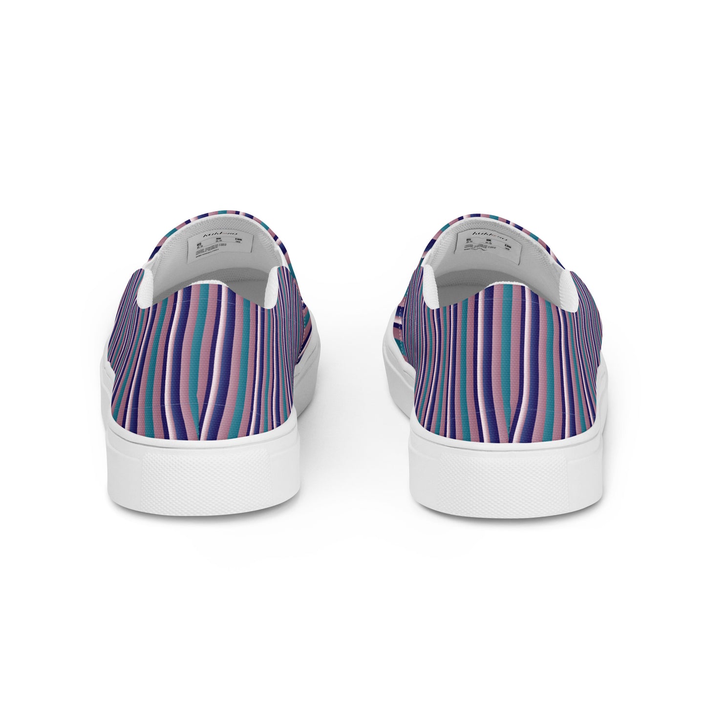 Women’s slip-on canvas shoes Kukloso FS Navy, Aqua, Pink Stripes - Free Shipping