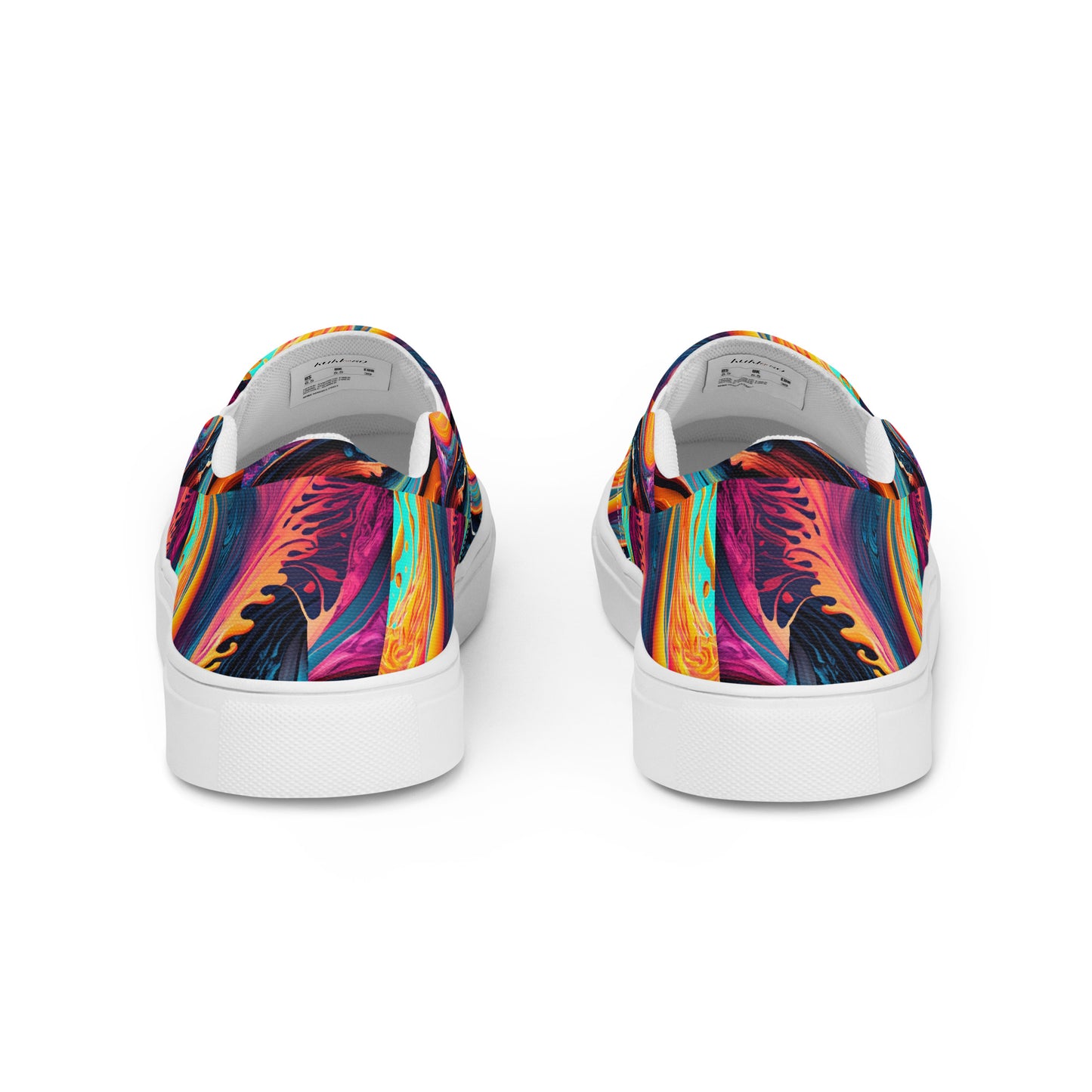 Women’s slip-on canvas shoes Kukloso Abstract No 1 Aqua/Blue - Free Shipping