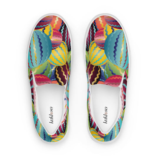 Women’s slip-on canvas shoes Kukloso Abstractical No 264 Multicolors - Free Shipping