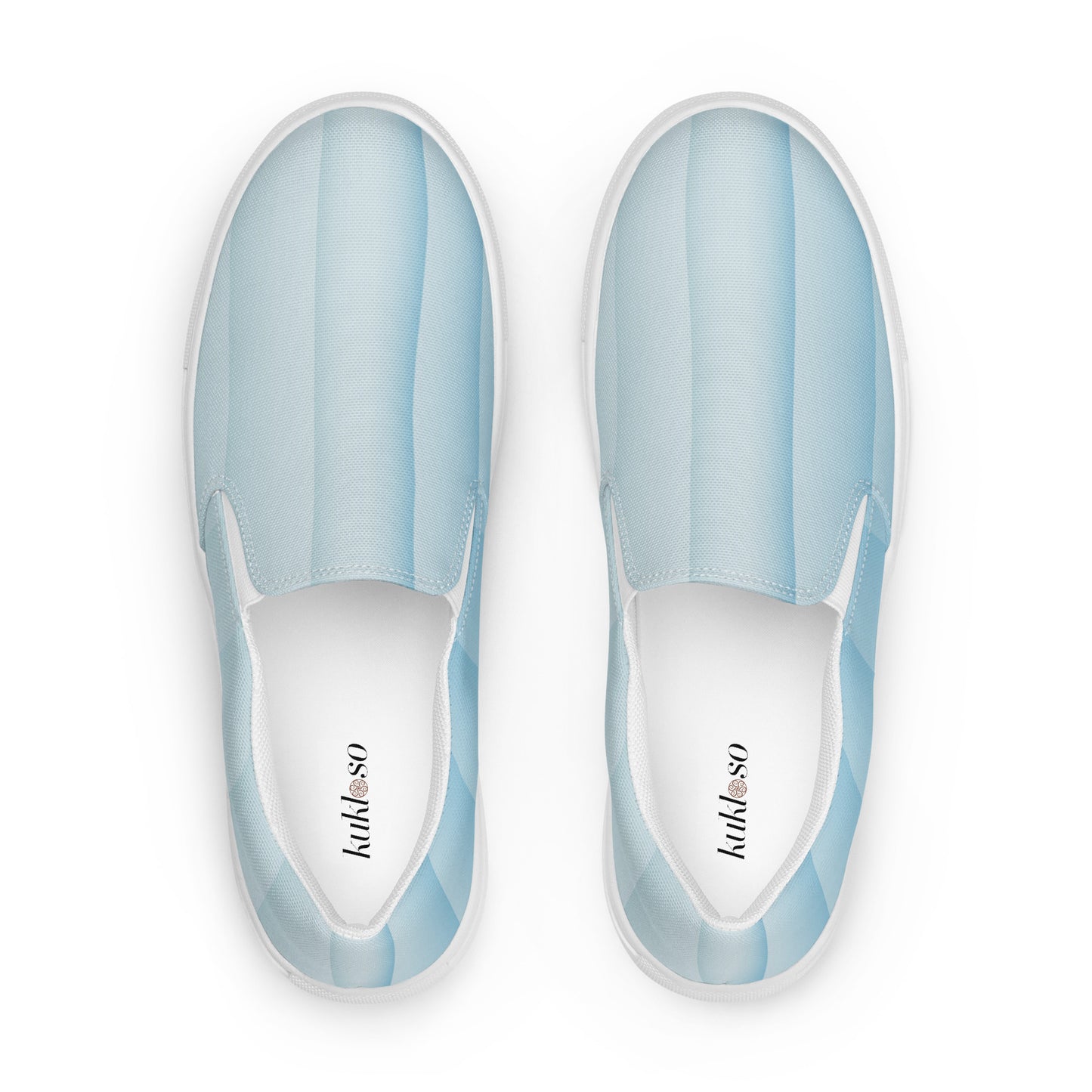 Women’s slip-on canvas shoes Kukloso FS Baby Blue Stripes - Free Shipping