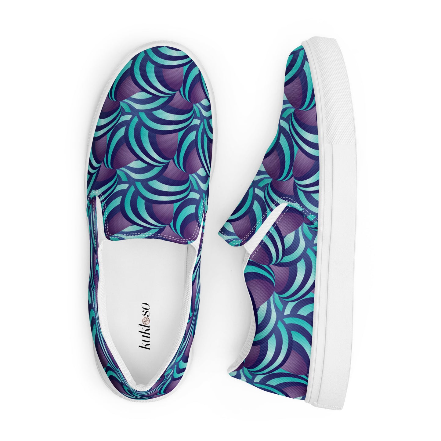 Women’s slip-on canvas shoes Kukloso Ice Cream Swirls No 2 - Free Shipping