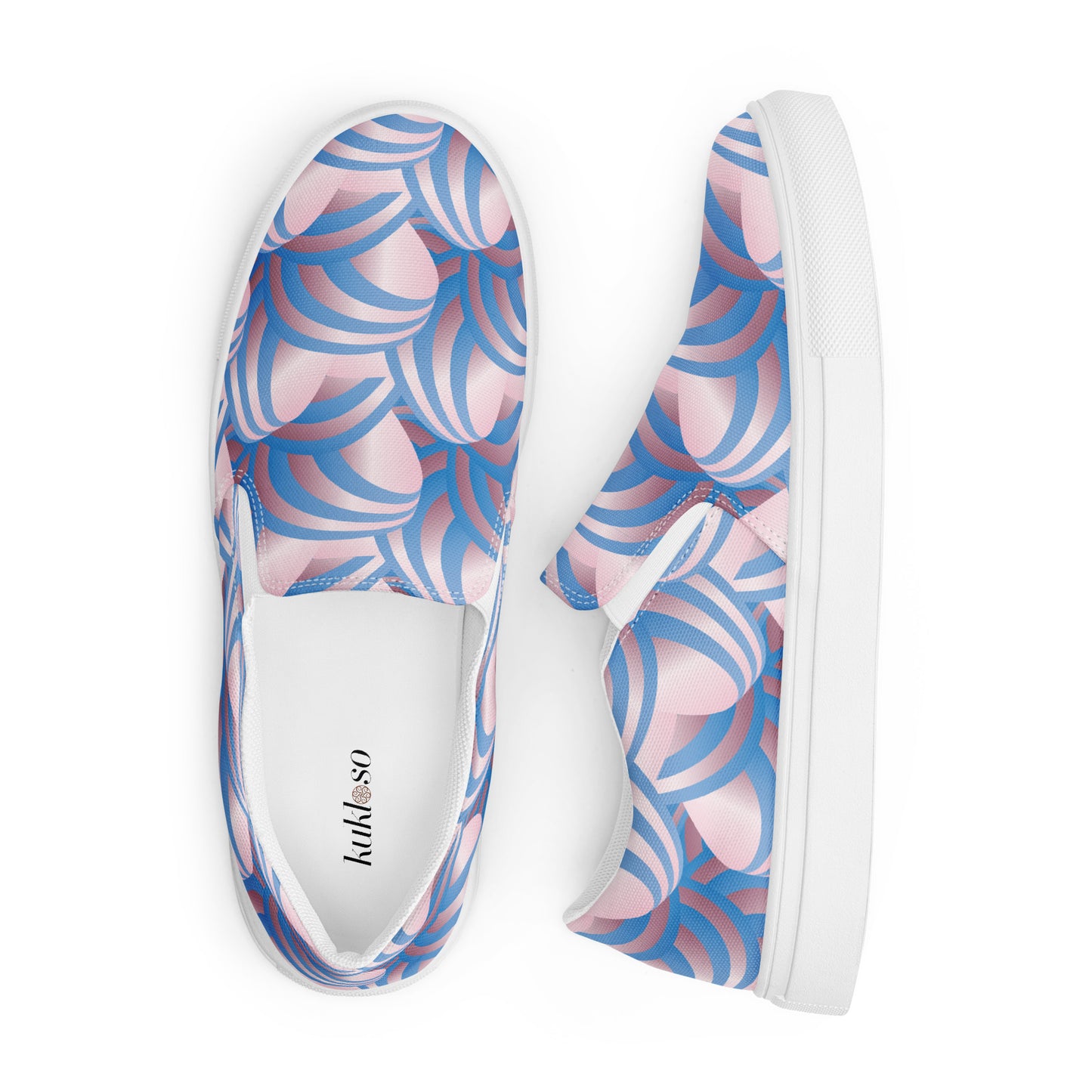 Women’s slip-on canvas shoes Kukloso Ice Cream Swirls No 6 - Free Shipping