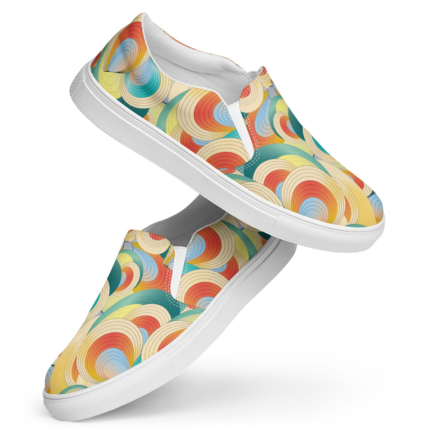 Women’s slip-on canvas shoes Kukloso Ice Cream Swirls No 60 - Free Shipping