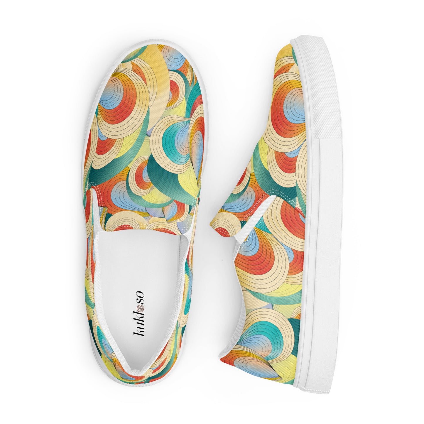 Women’s slip-on canvas shoes Kukloso Ice Cream Swirls No 60 - Free Shipping