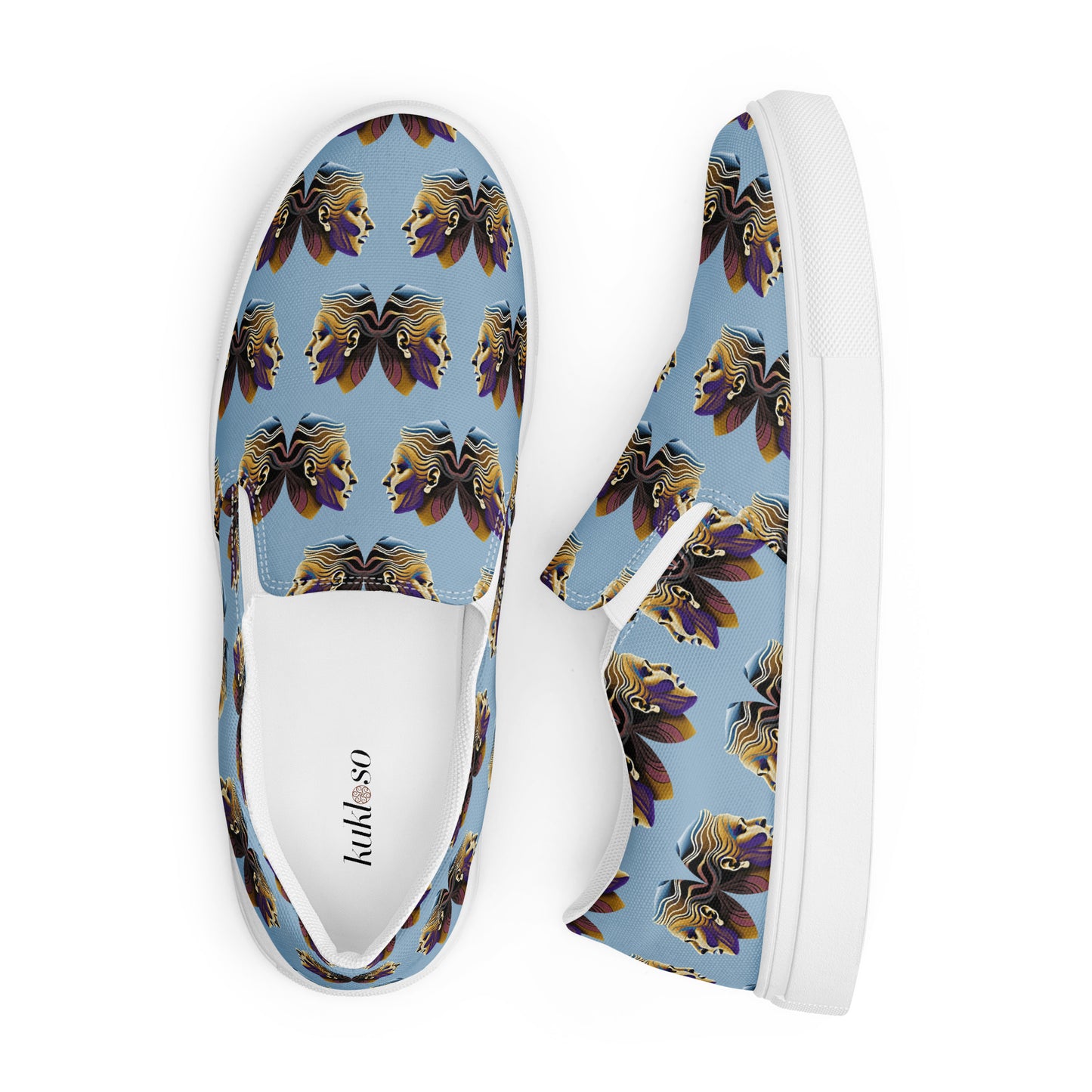 Women’s slip-on canvas shoes Kukloso Cubist Faces No 5 - Free Shipping