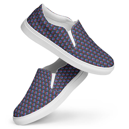 Women’s slip-on canvas shoes Kukloso Abstract No 4 Navy - Free Shipping