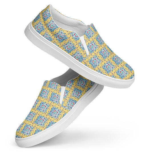 Women’s slip-on canvas shoes Kukloso Whimsical No 10 Yellow - Free Shipping