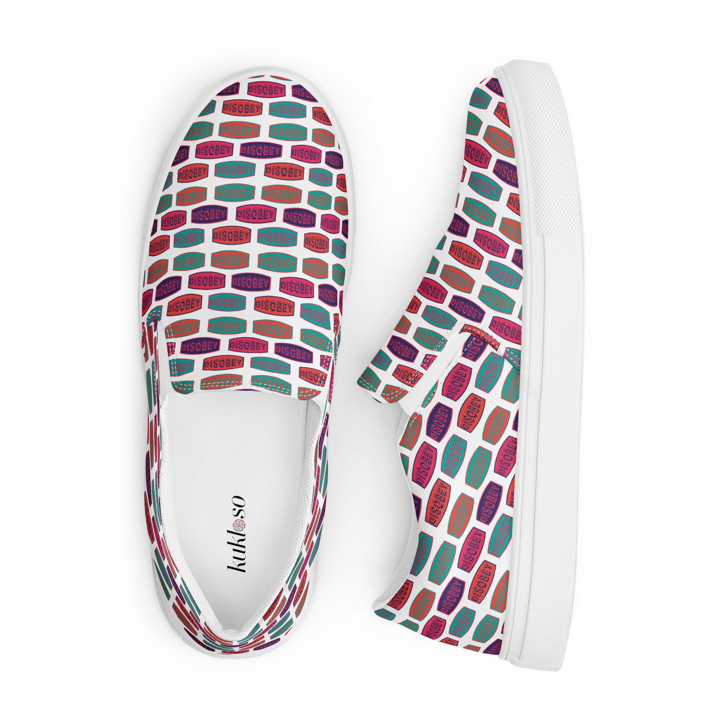 Women’s slip-on canvas shoes Kukloso 'DISOBEY' - Free Shipping