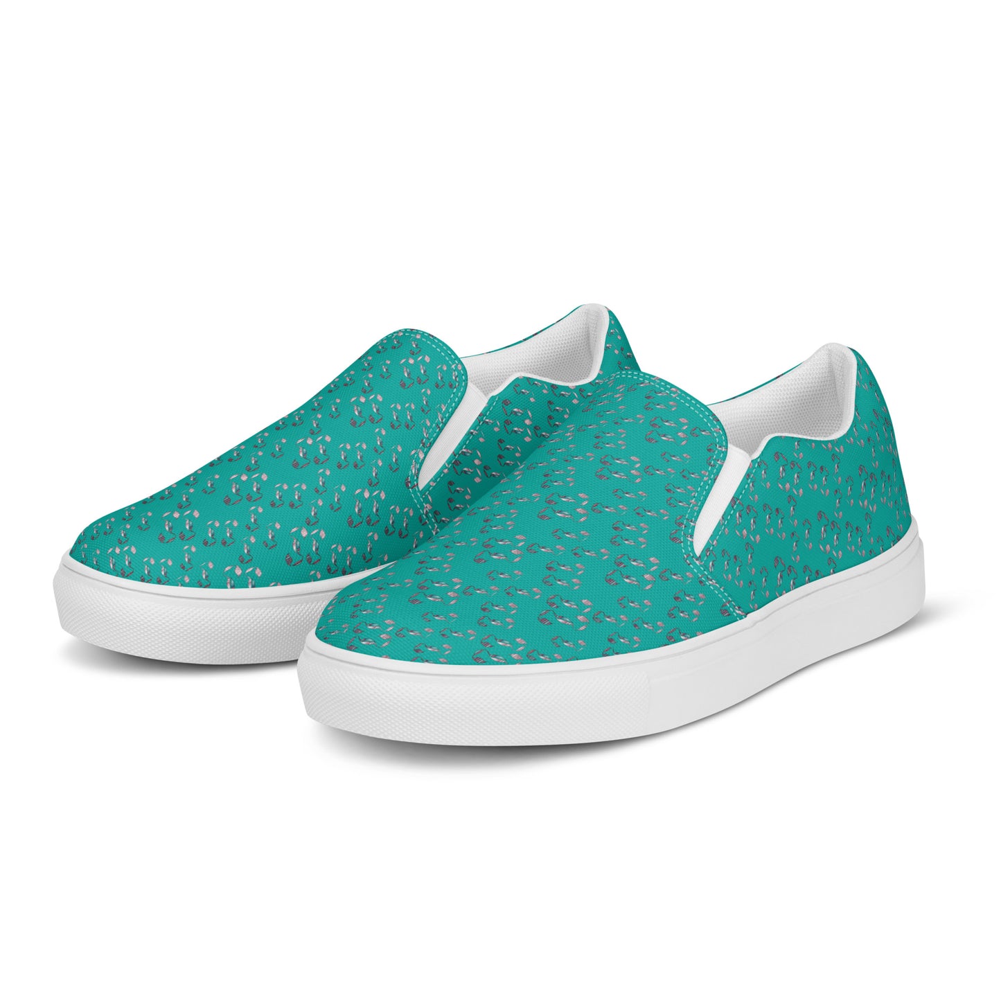 Women’s slip-on canvas shoes Kukloso Abstractical No 239 Aqua - Free Shipping