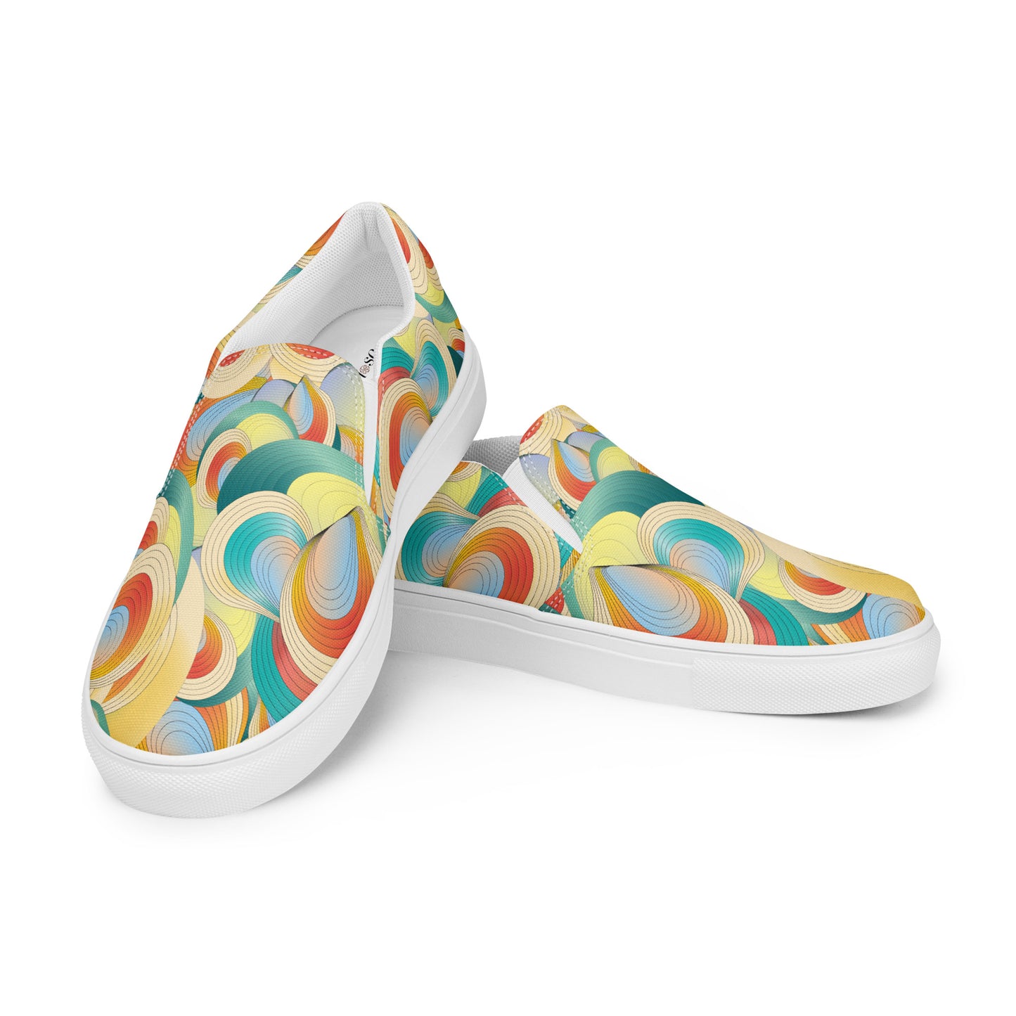 Women’s slip-on canvas shoes Kukloso Ice Cream Swirls No 60 - Free Shipping