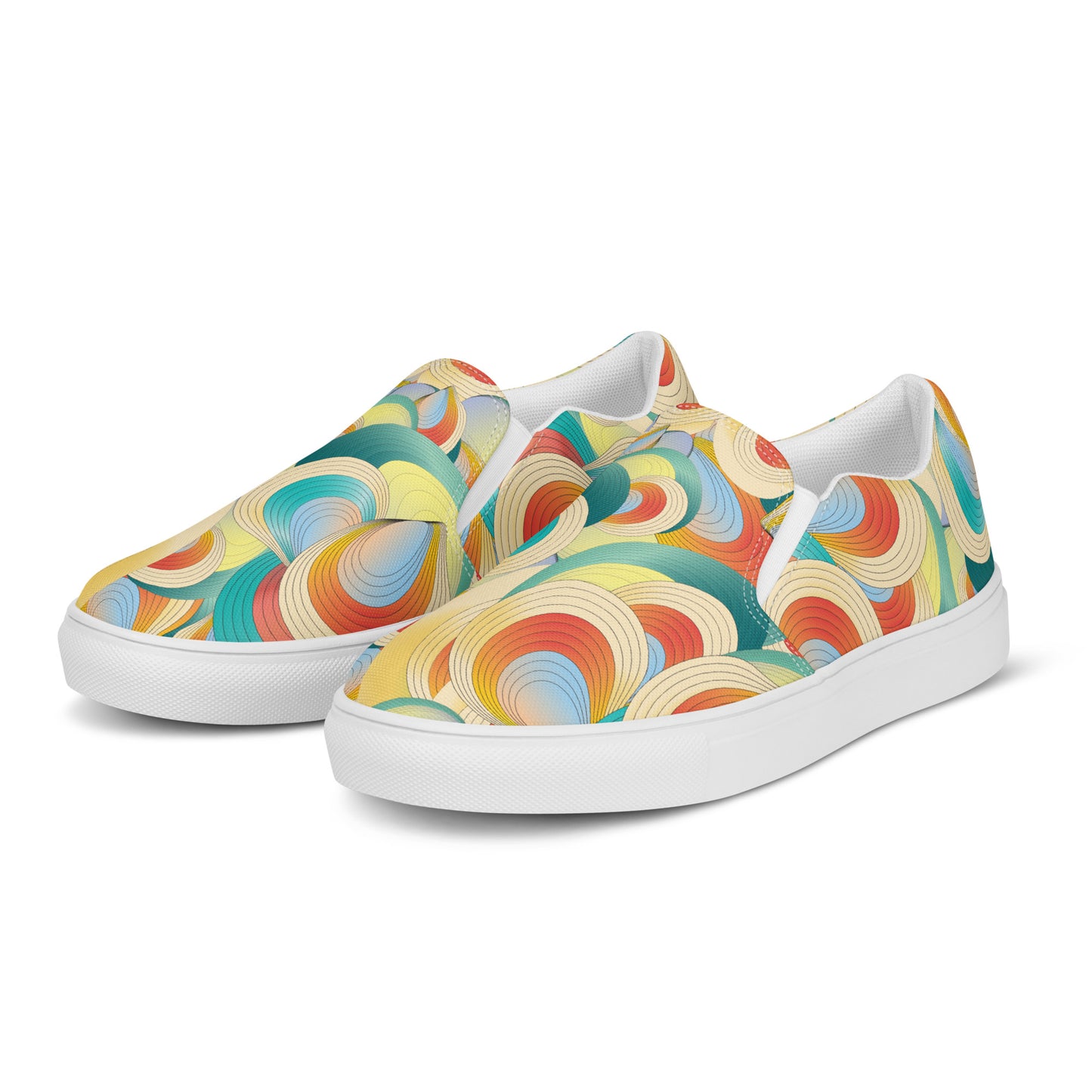 Women’s slip-on canvas shoes Kukloso Ice Cream Swirls No 60 - Free Shipping