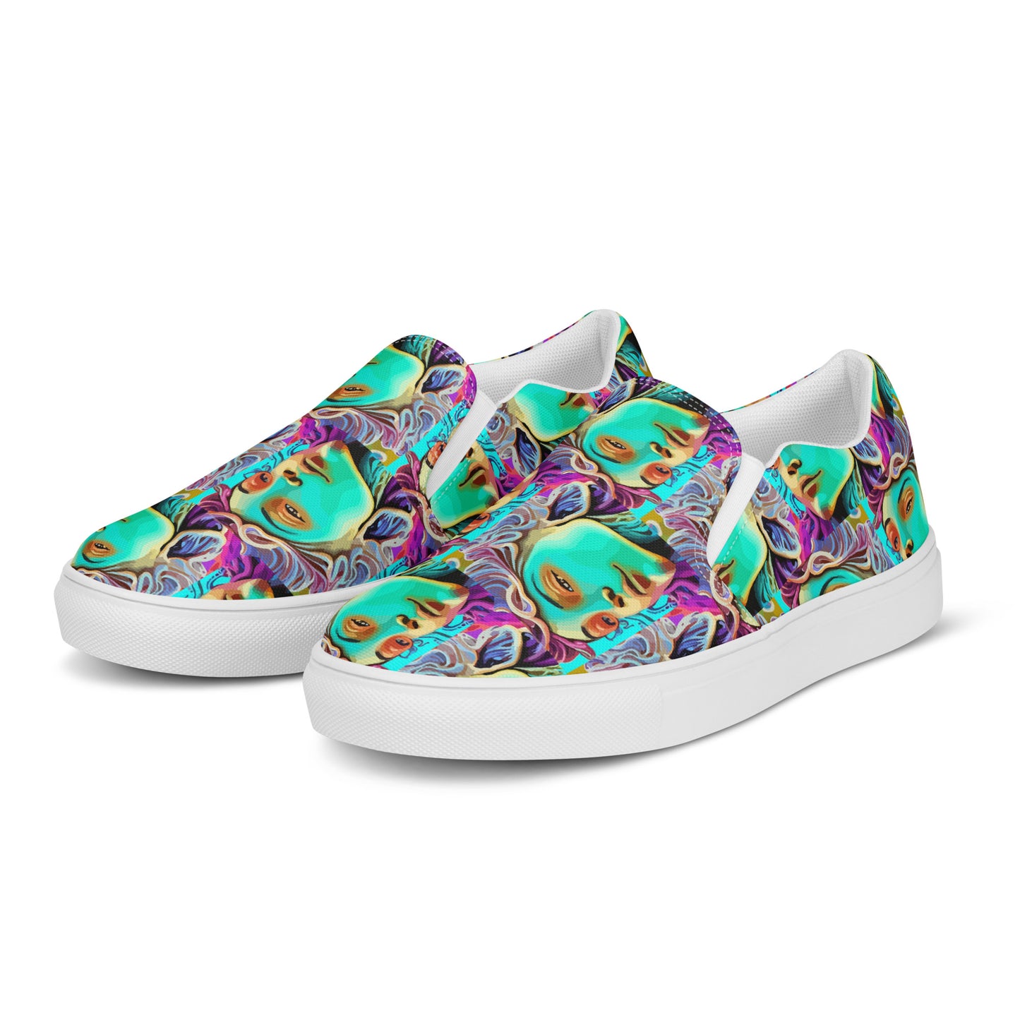 Women’s slip-on canvas shoes Kukloso Cubist Faces No 4 - Free Shipping