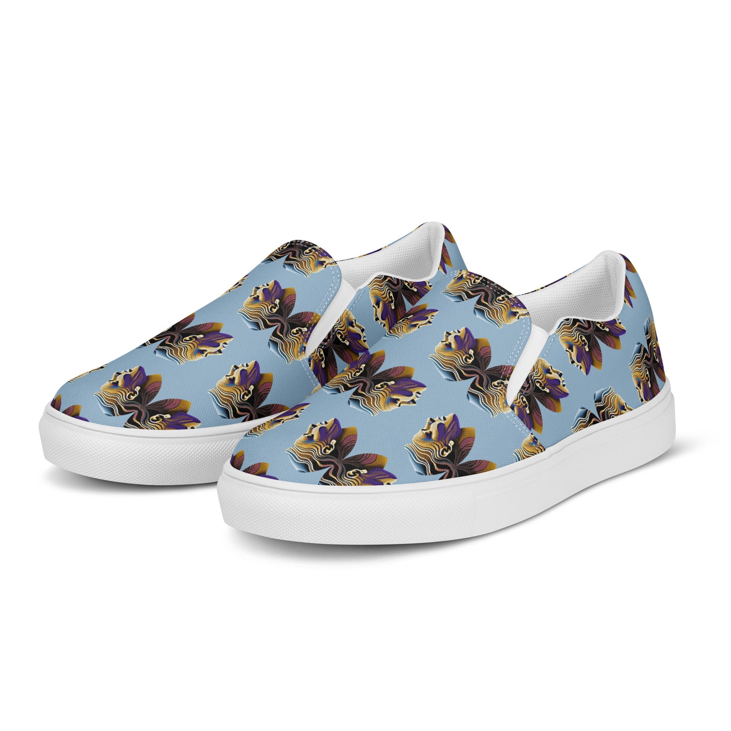 Women’s slip-on canvas shoes Kukloso Cubist Faces No 5 - Free Shipping