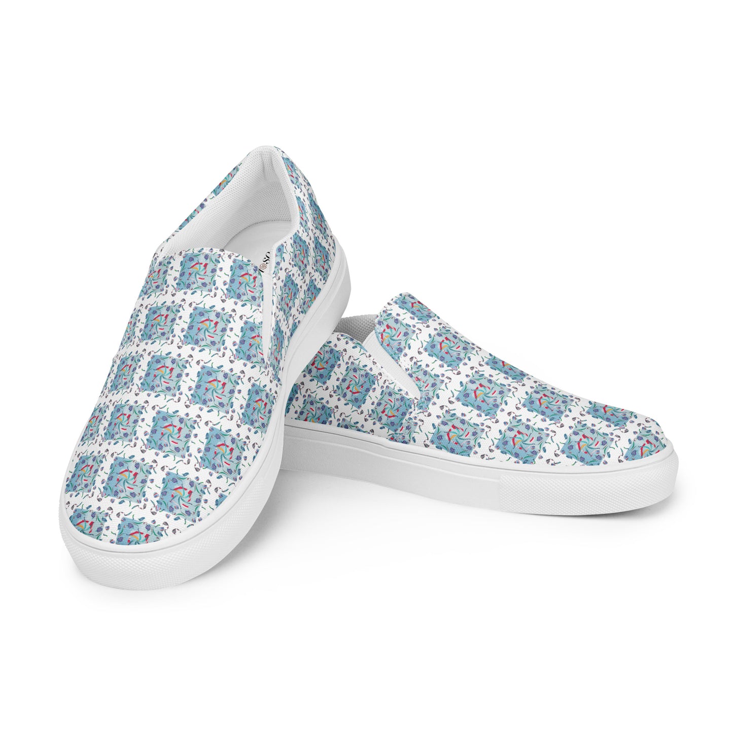 Women’s slip-on canvas shoes Kukloso Whimsical No 10 White - Free Shipping