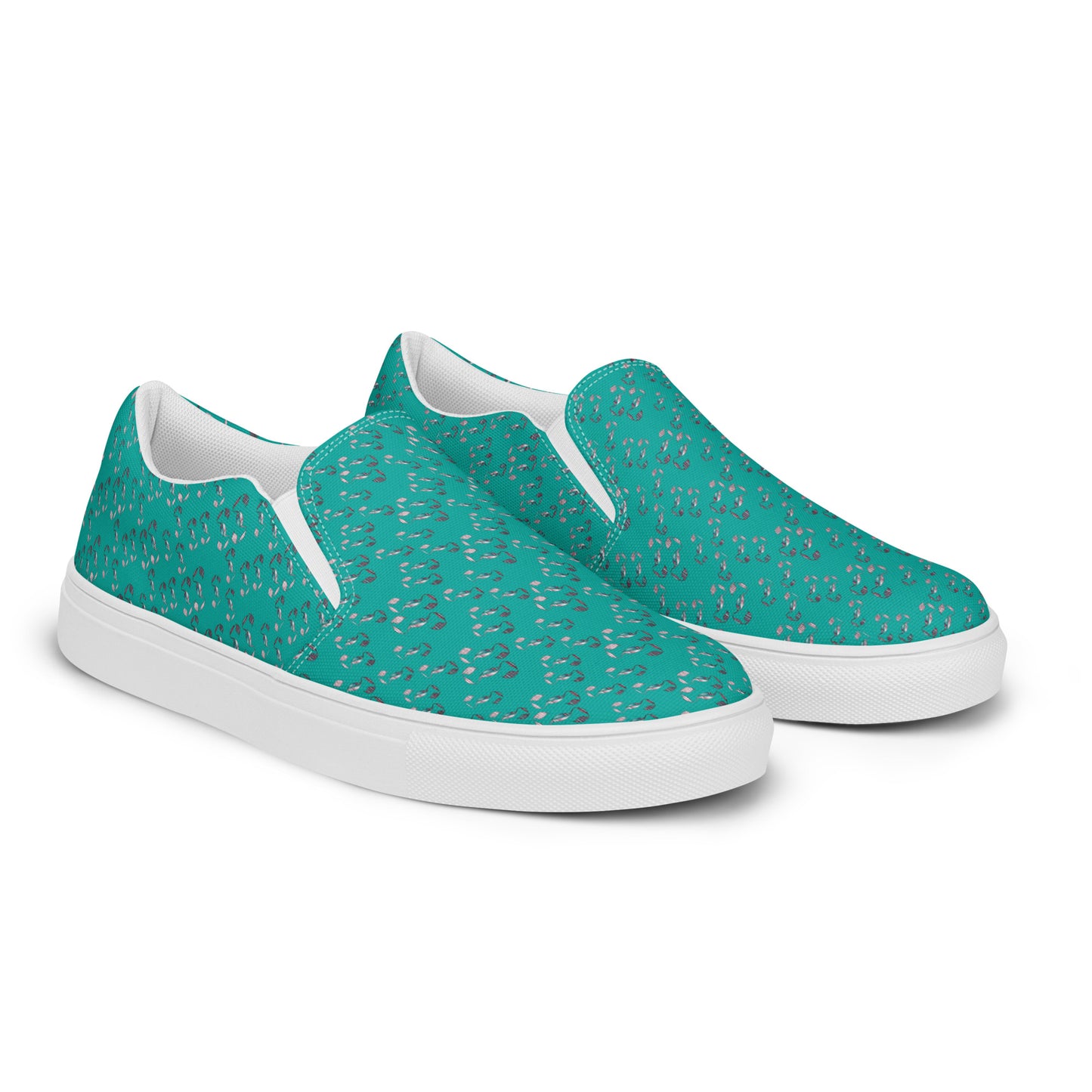 Women’s slip-on canvas shoes Kukloso Abstractical No 239 Aqua - Free Shipping