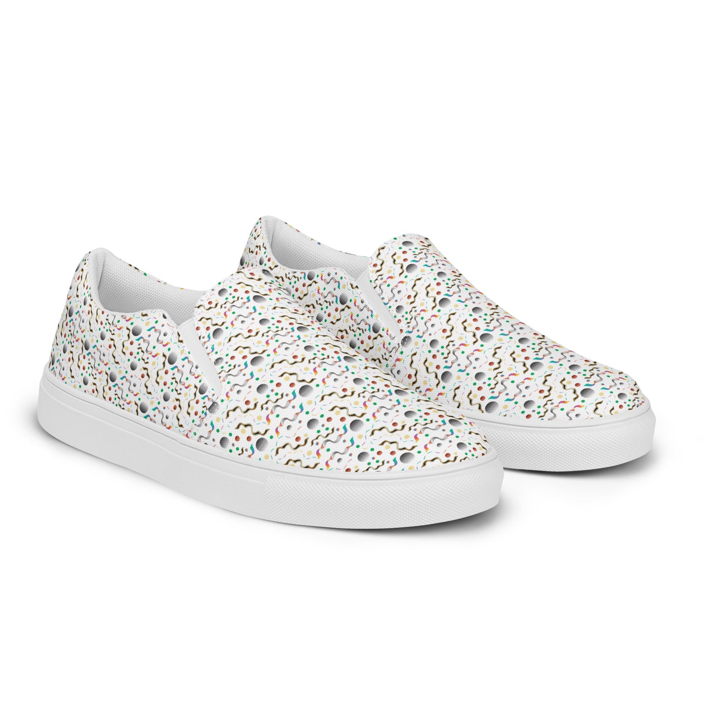 Women’s slip-on canvas shoes Kukloso Abstractical No 250 White - Free Shipping