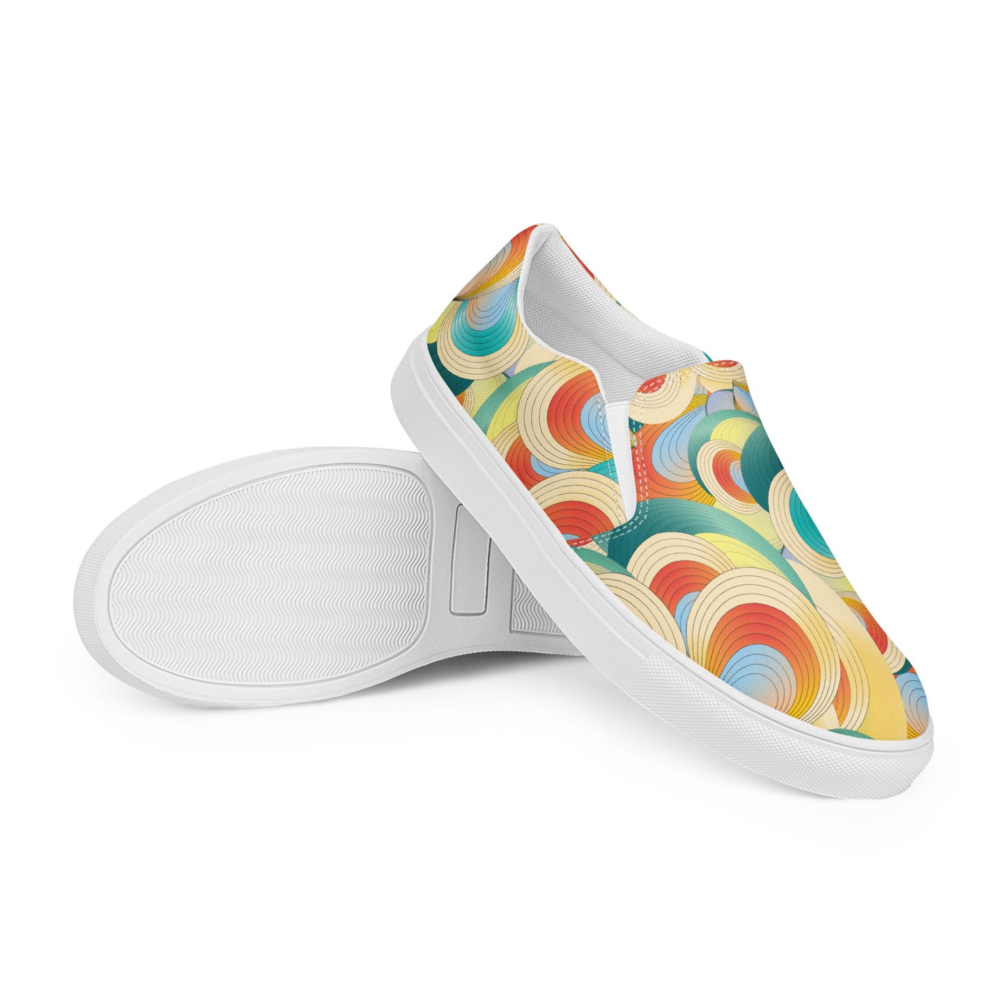 Women’s slip-on canvas shoes Kukloso Ice Cream Swirls No 60 - Free Shipping