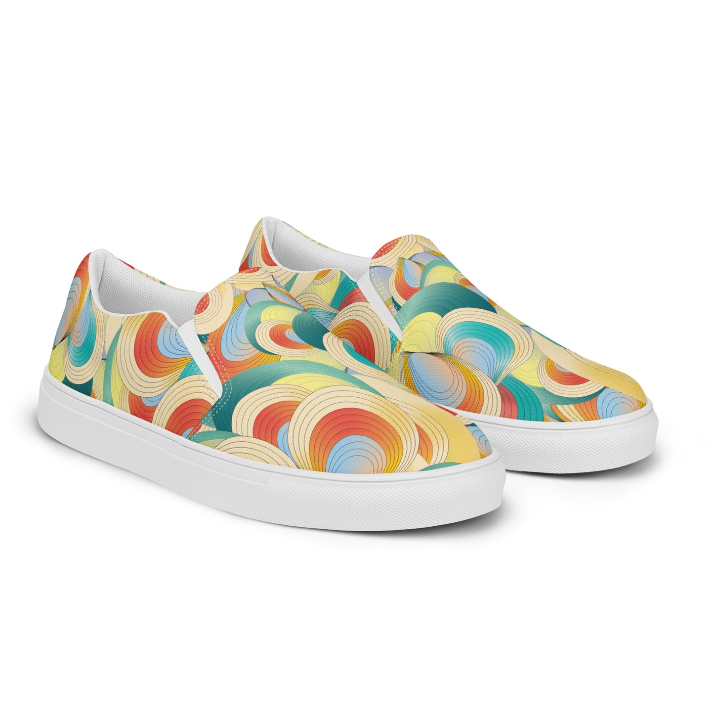 Women’s slip-on canvas shoes Kukloso Ice Cream Swirls No 60 - Free Shipping