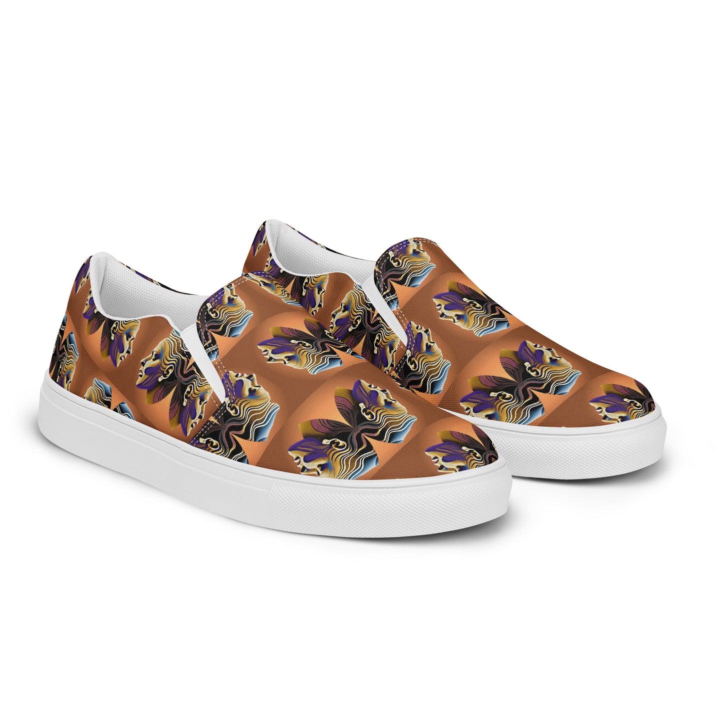 Women’s slip-on canvas shoes Kukloso Cubist Faces No 3 - Free Shipping