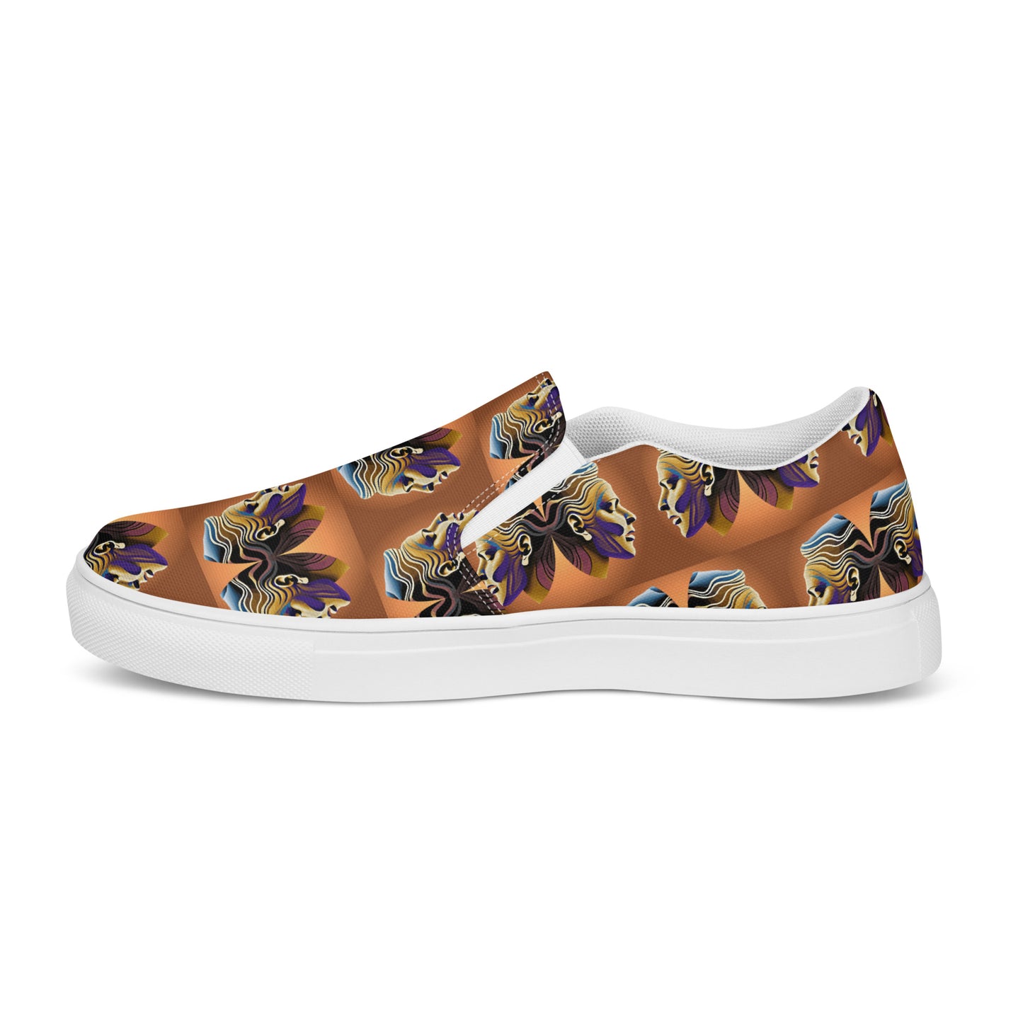 Women’s slip-on canvas shoes Kukloso Cubist Faces No 3 - Free Shipping